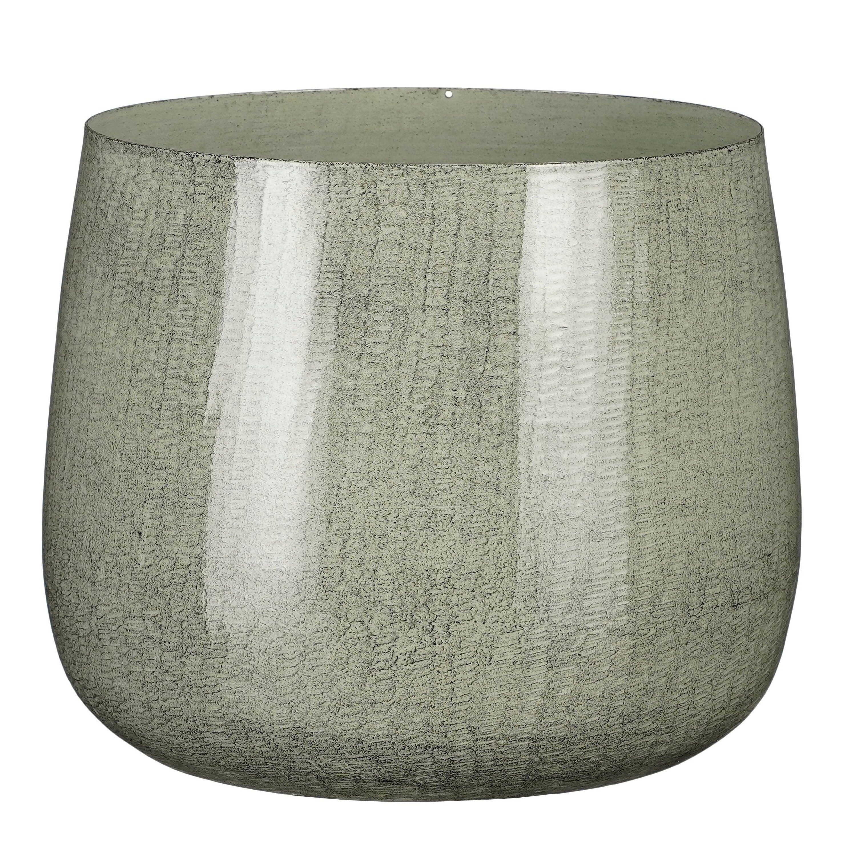 Mica Decorations Blumentopf Mica Decorations Benson Topf rund h.grau - h22xd24cm
