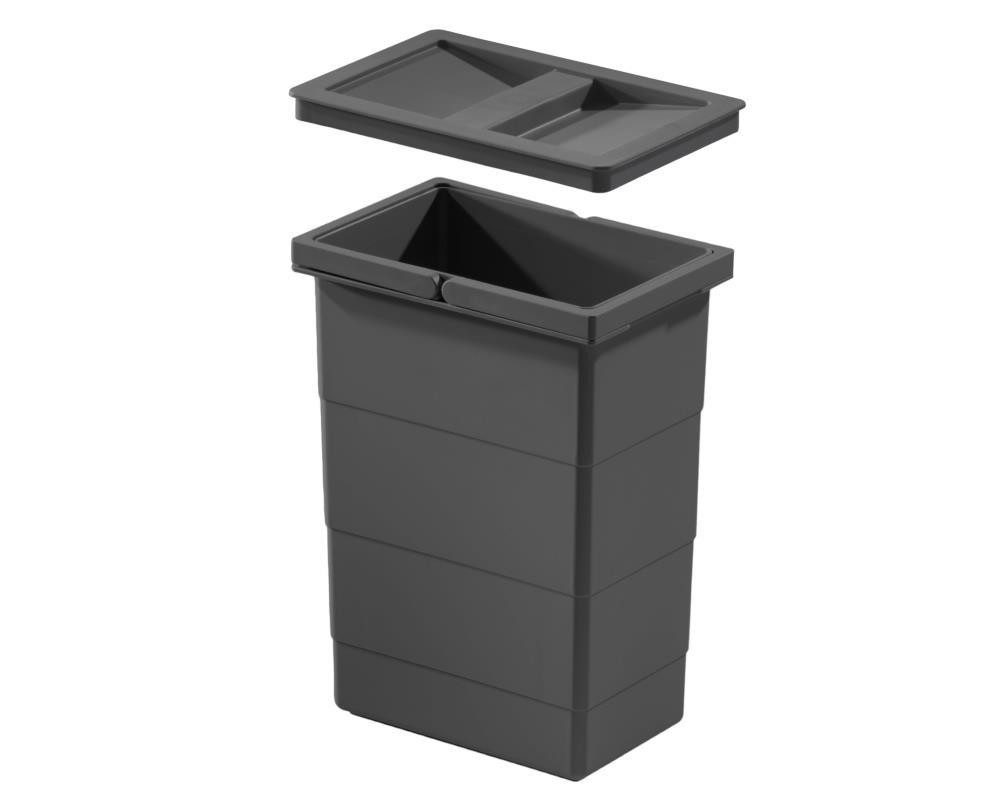 Hailo Einbaumülleimer Hailo Inneneimer 1129909 mit Deckel dunkelgrau 8 L 226x156x295 mm
