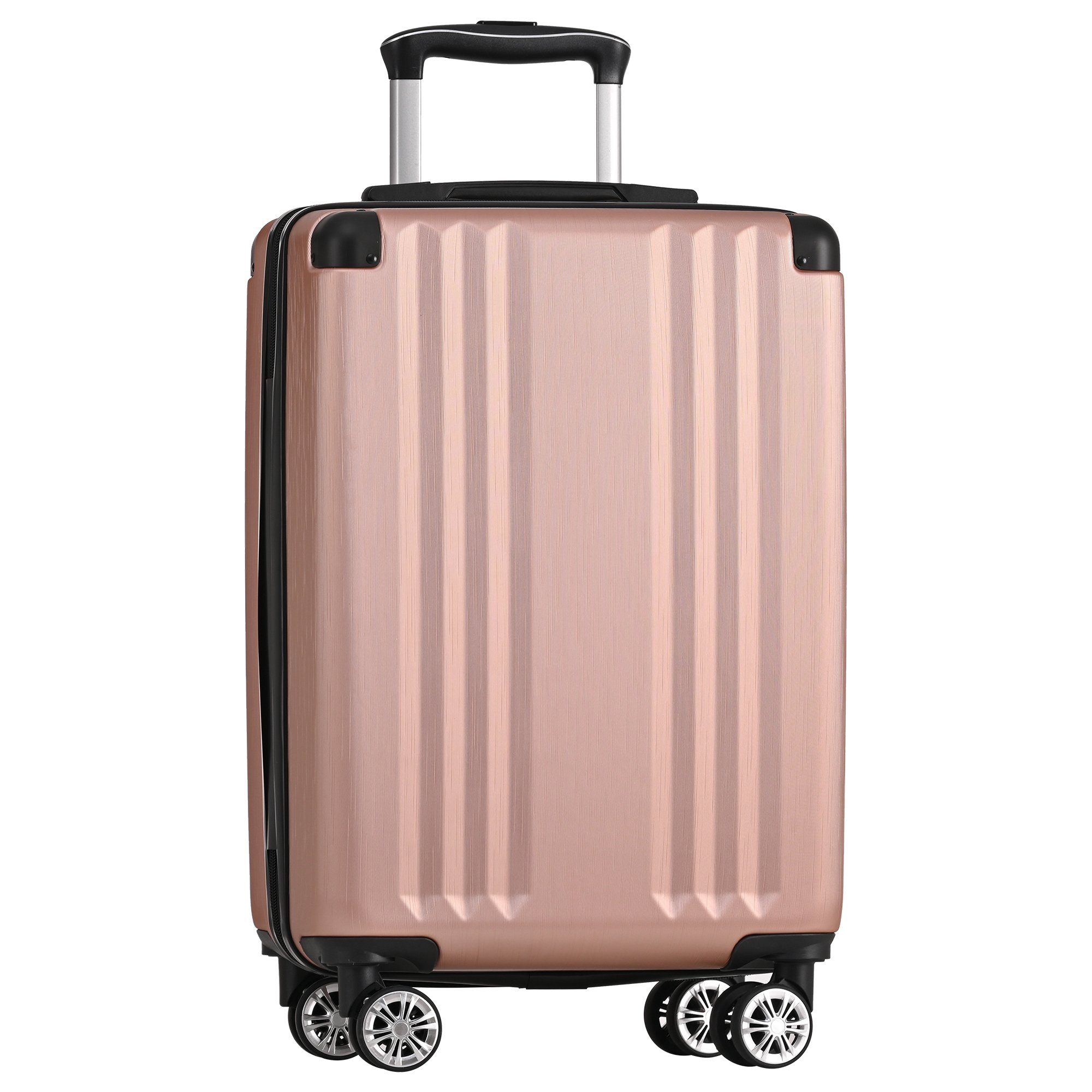 4 Zollschloss, ABS-Material, Ulife M-Größe:56.5*37.5*22.5 Rollen, Handgepäck-Trolley Reisekoffer Pink TSA