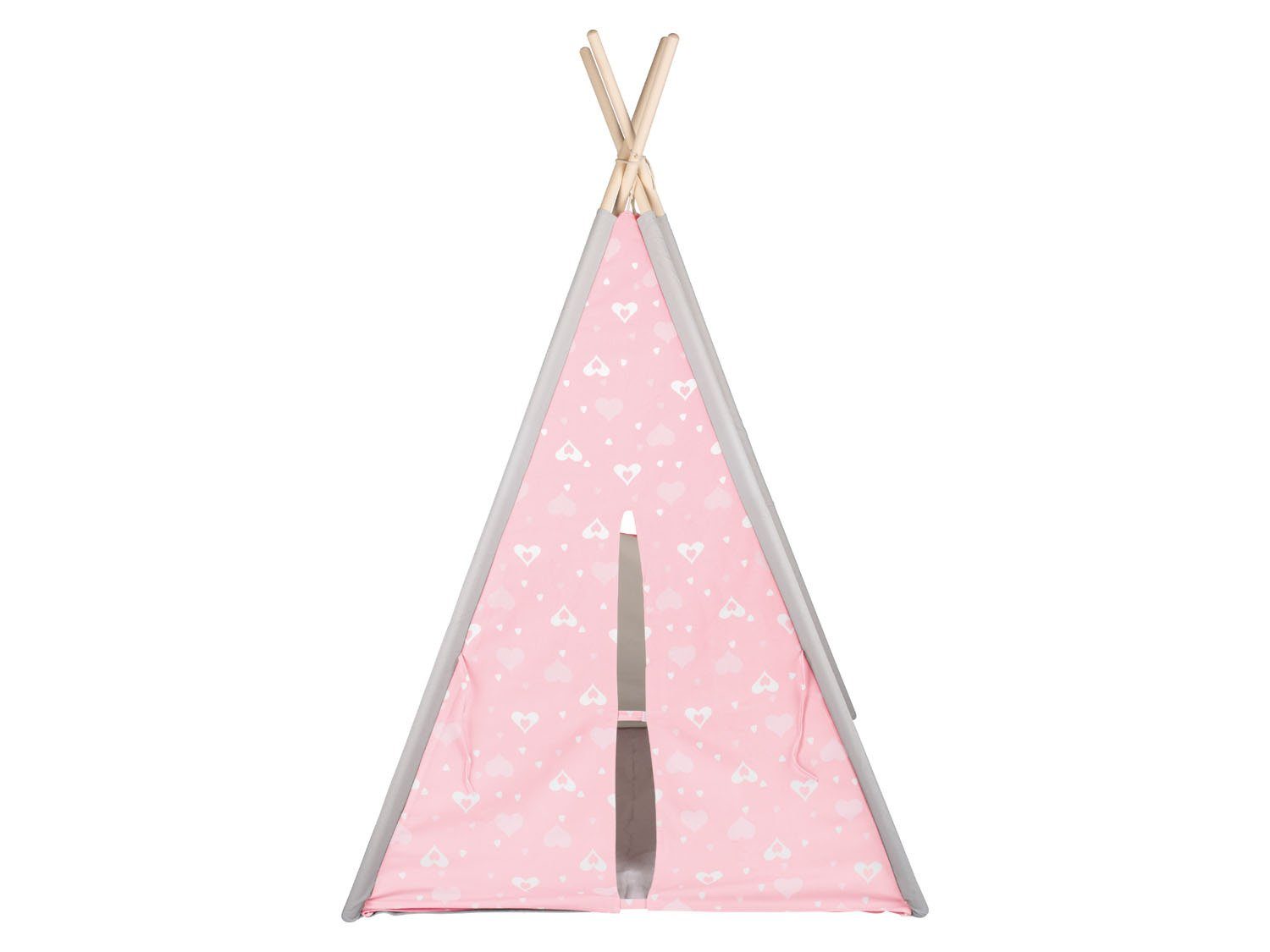 Playtive Spielzelt Kinder Tipi Zelt rosa Mädchen Kinderzelt ab 11/2 Jahre max. 50 kg strapazierfähig, robust und kinderleichter Aufbau