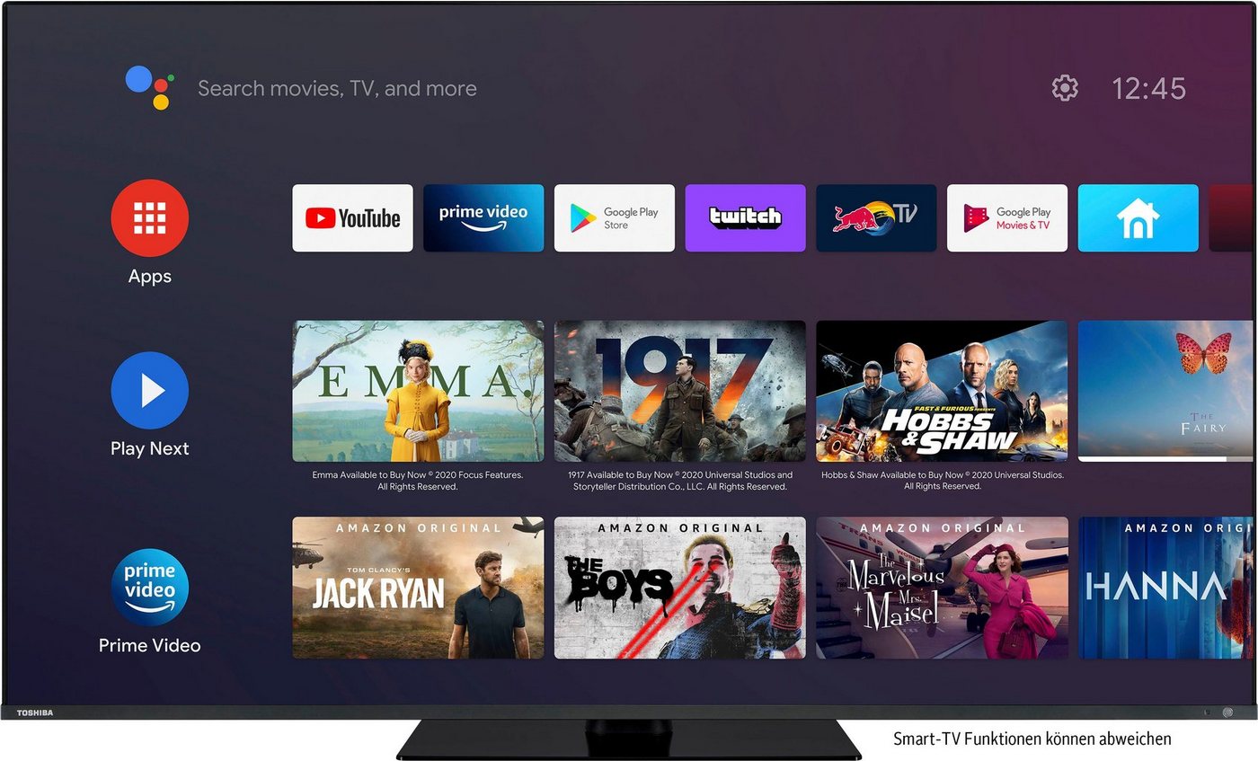 Toshiba 50QA7D63DG LED-Fernseher (126 cm/50 Zoll, 4K Ultra HD, Android TV, Smart-TV) schwarz ! RABATT: 32.63% Toshiba 50QA7D63DG LED-Fernseher (126 cm/50 Zoll, 4K Ultra HD, Android TV, Smart-TV) schwarz ! RABATT: 32.63%