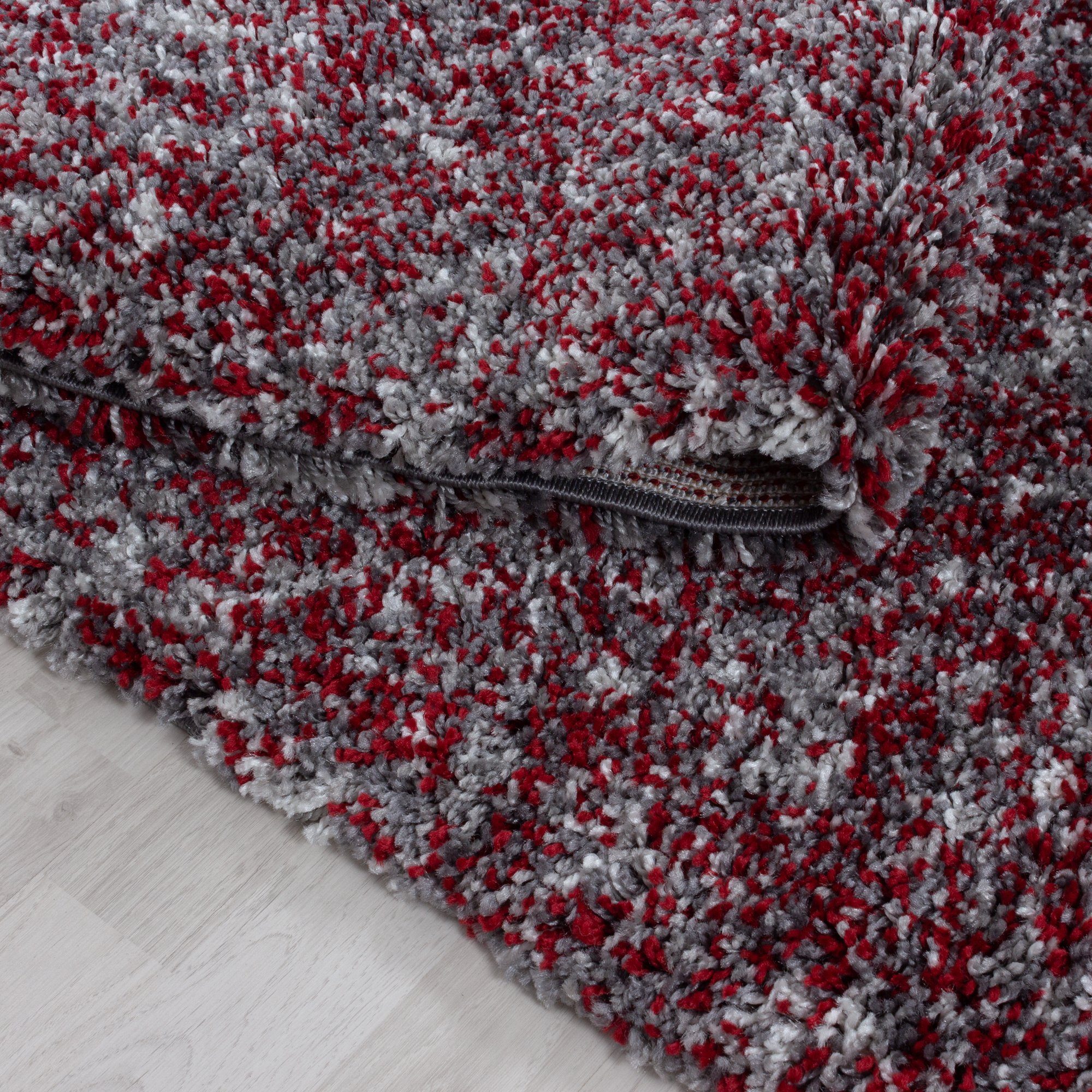 Teppich Meliert farben größen Rund, Wohnzimmer Design, Design und 30 Teppich versch. mm, Teppich Höhe: HomebyHome, Meliert Rot
