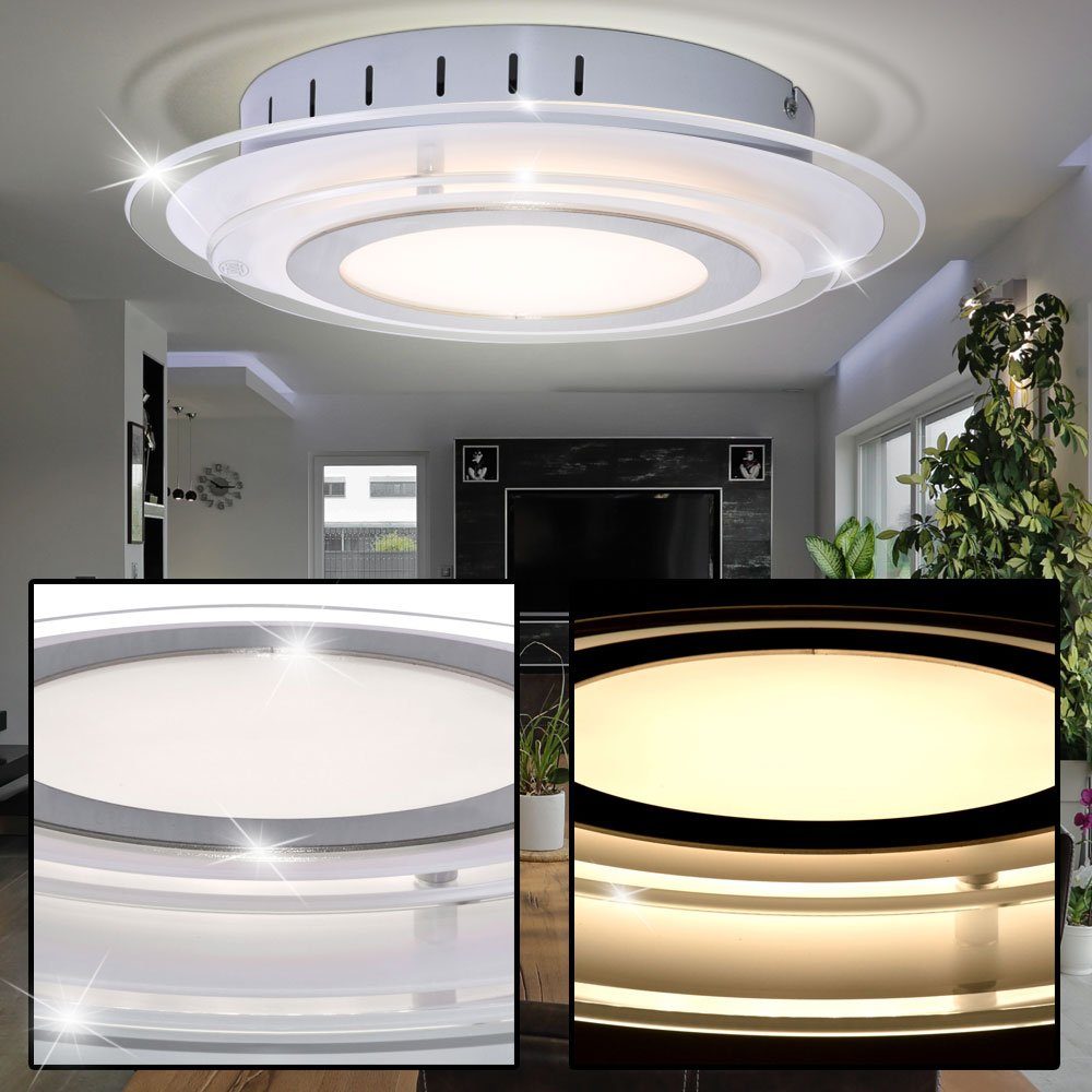 Lampe rund Glas Beleuchtung Strahler LED Decken etc-shop Ess LED Küchen Zimmer Deckenleuchte,