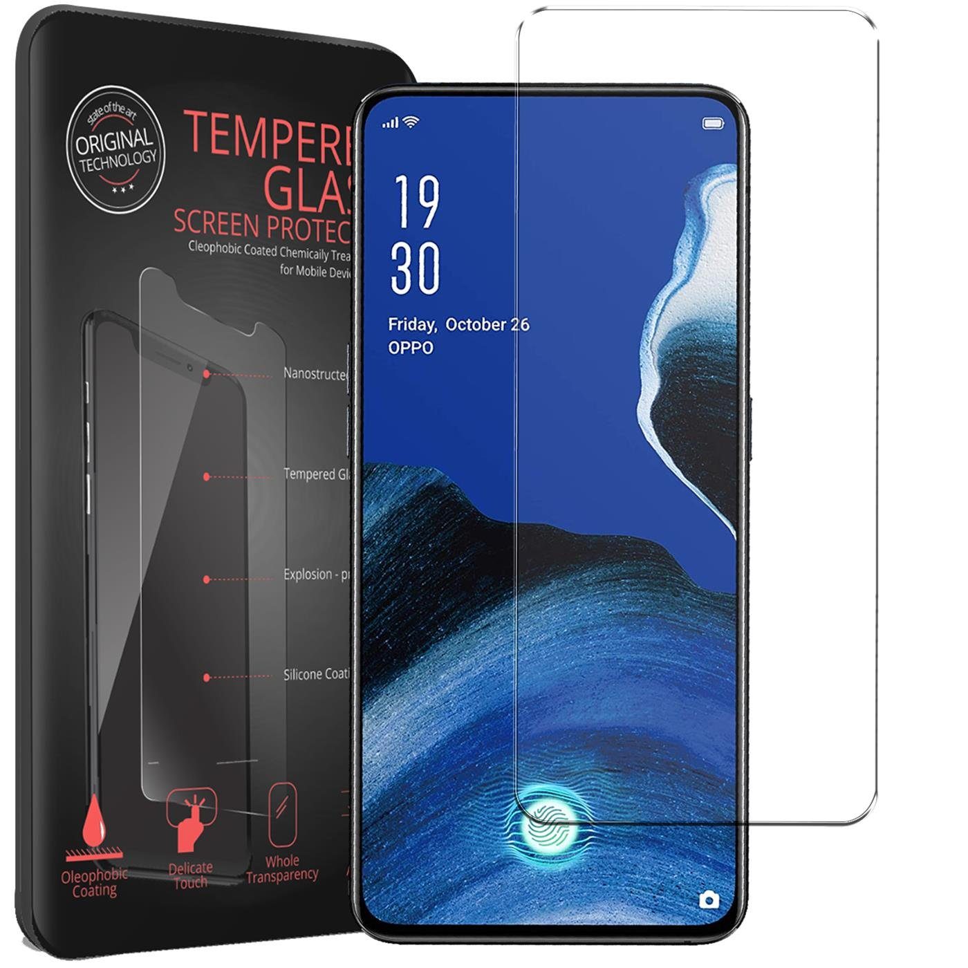 CoolGadget Schutzfolie Panzerfolie für OPPO Reno 2, (9H Härtegrad, 2x Schutzglas, 1xReinigungset), Displayfolie Panzer Schutzfolie 2 Stück für OPPO Reno 2 Glas Folie