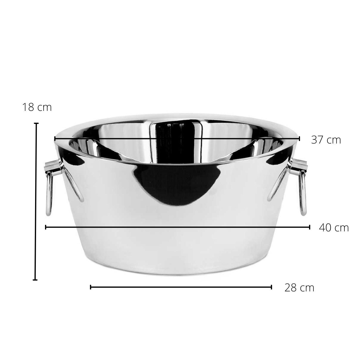 EDZARD Sektkühler Ontario, Mit Griffen, Silber-Optik, Edelstahl, hochglanzpoliert, H 18 cm