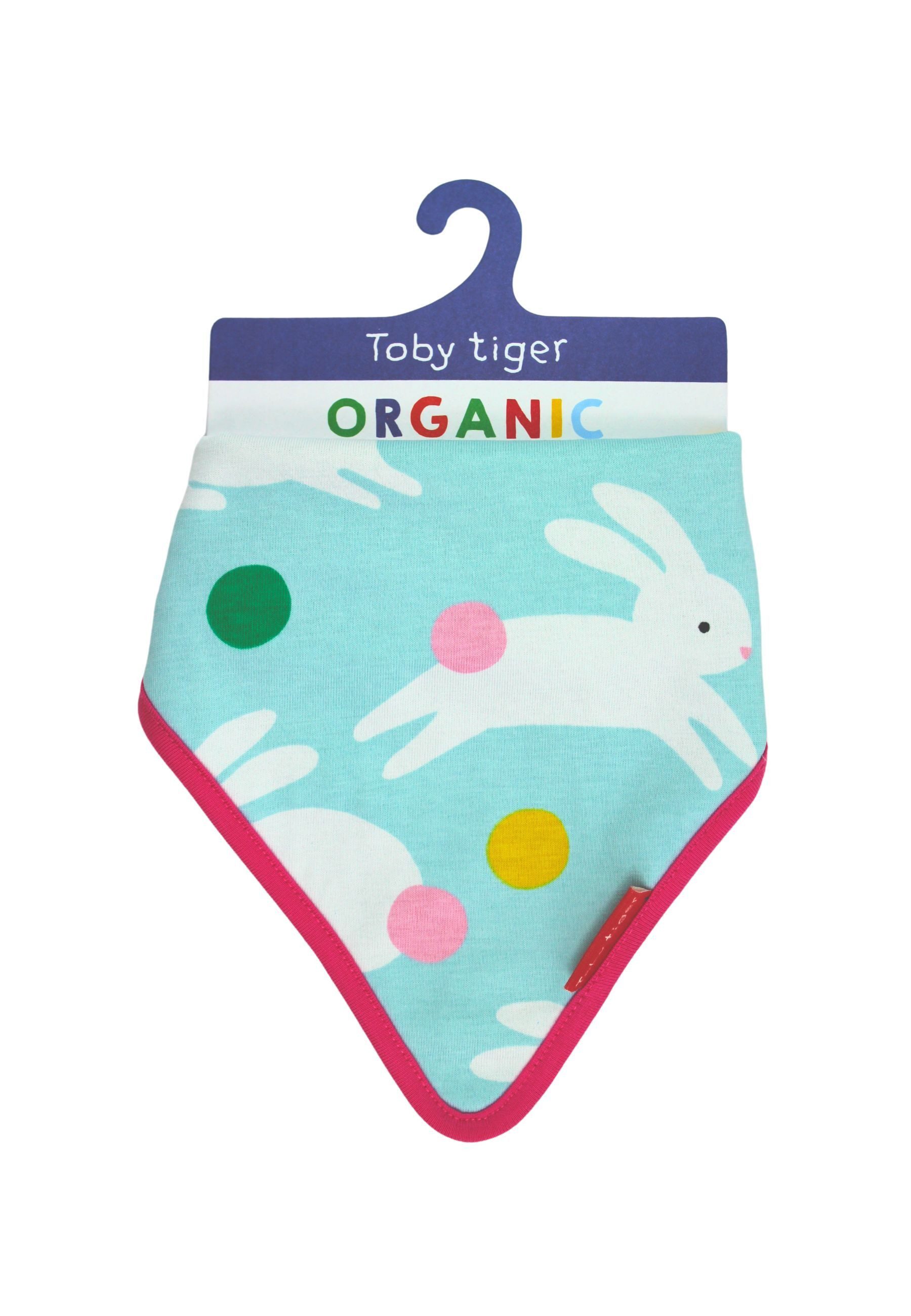 Toby Tiger Dreieckstuch Tuch mit Hasenparty Print