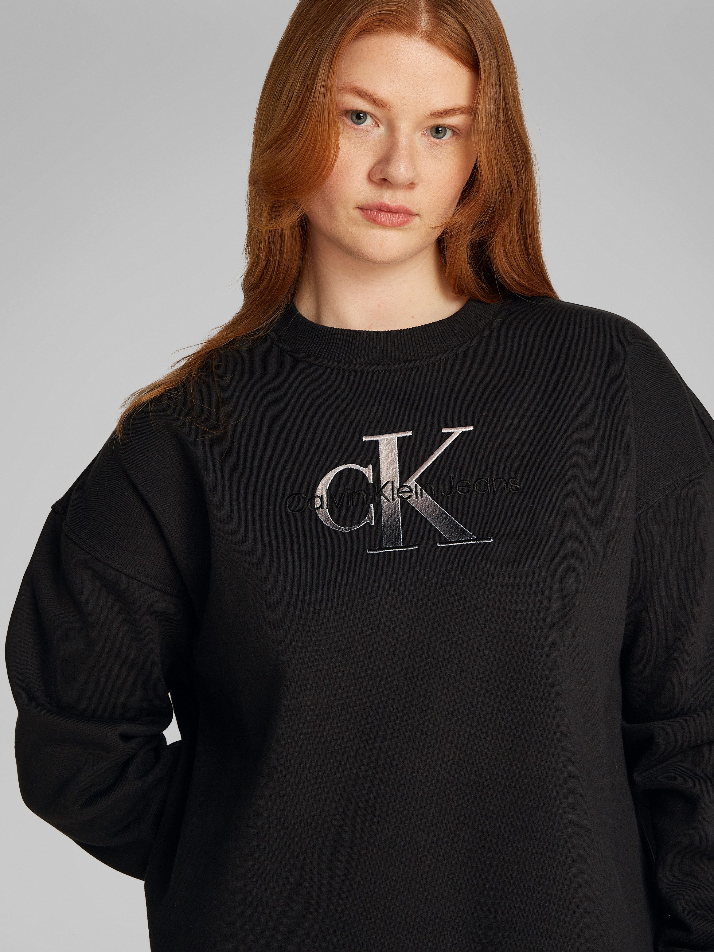 Calvin Klein Jeans Plus Sweatkleid PLUS EMBROIDERED MONOLOGO DRESS mit Logo günstig online kaufen