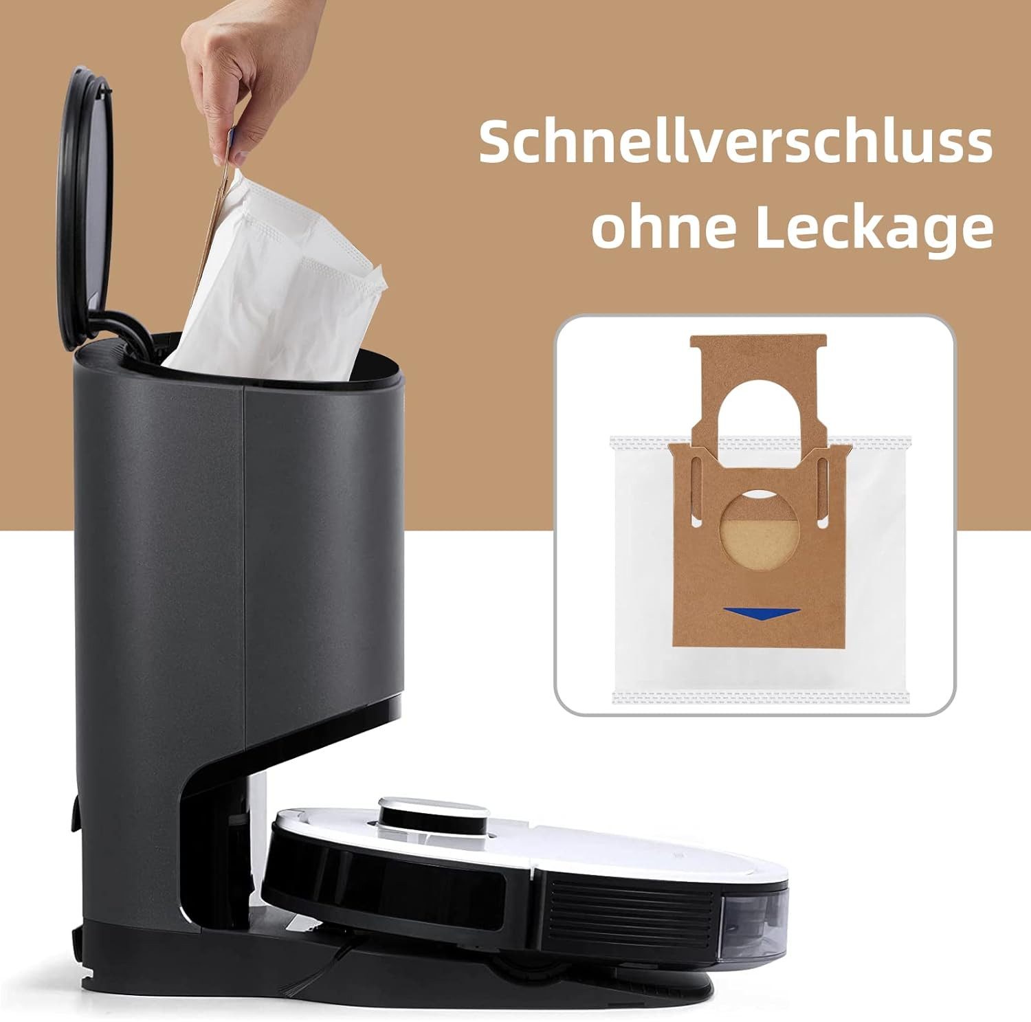 FELIXLEO Staubsaugerbeutel Staubsaugerbeutel Zubehörset für Ecovacs Deebot T8 AIVI+/T9+, 8 St.