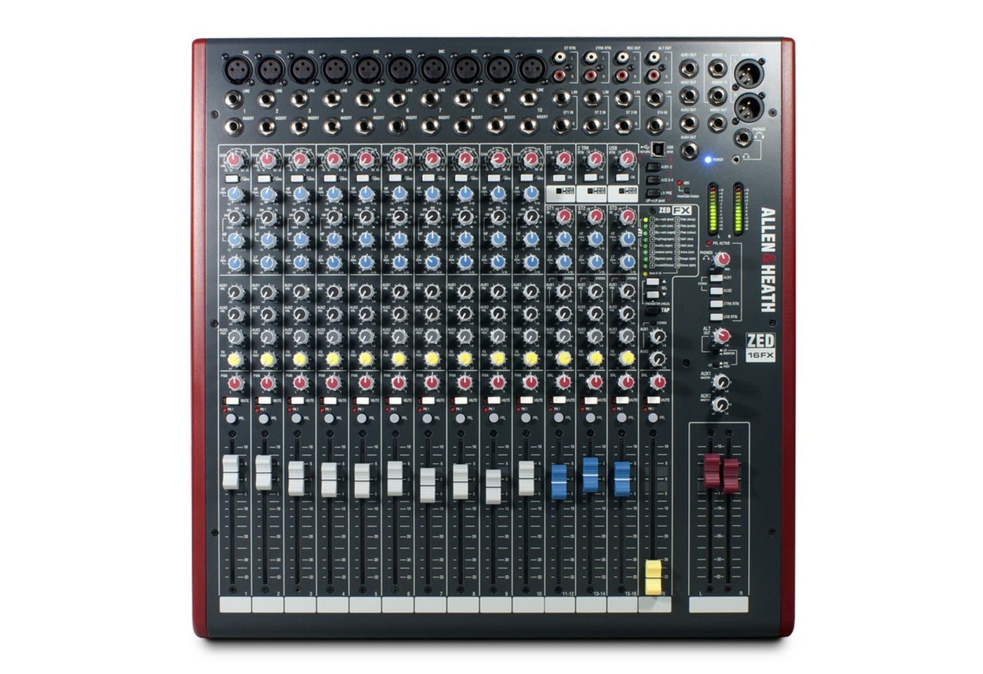 Allen & Heath Mischpult, (ZED-16FX 10 x mono 3 x stereo USB FX, PA Mischpulte, Analog Mixer), ZED-16FX 10 x mono, 3 x stereo, USB, FX - Analogmixer