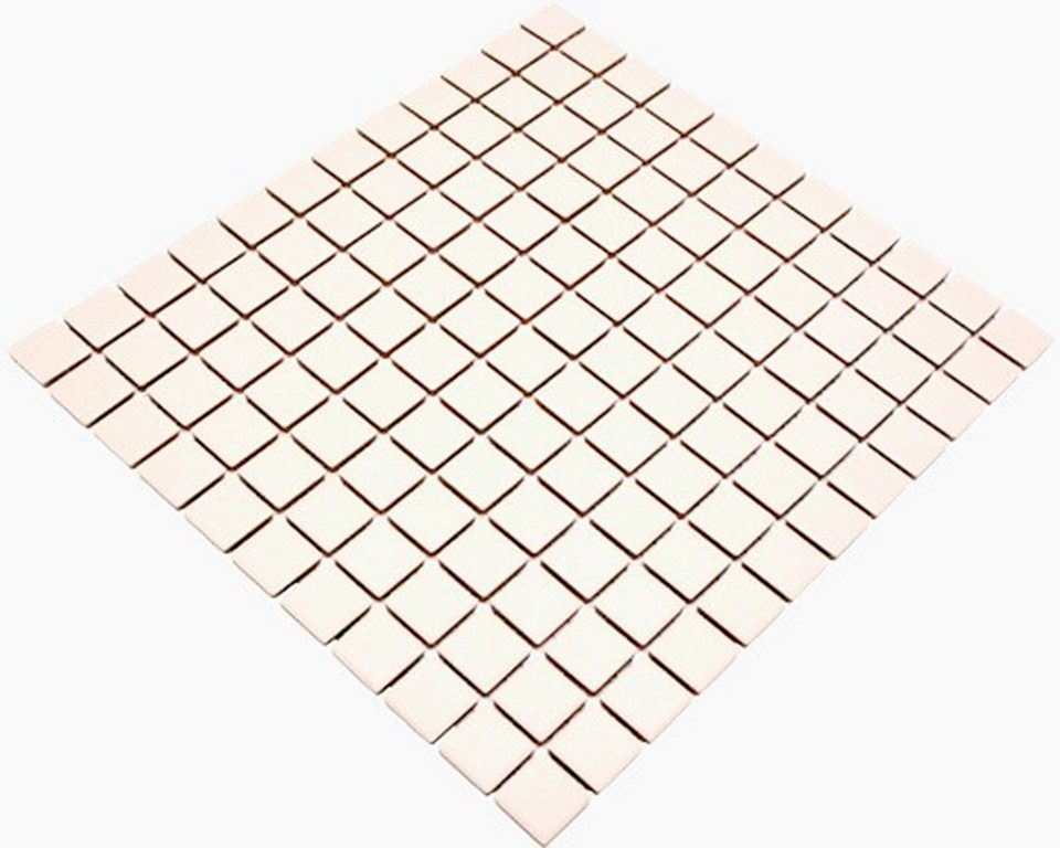 Mosani Mosaikfliesen Mosaik Fliese Keramik hellbeige unglasiert rutschsicher Boden Bad