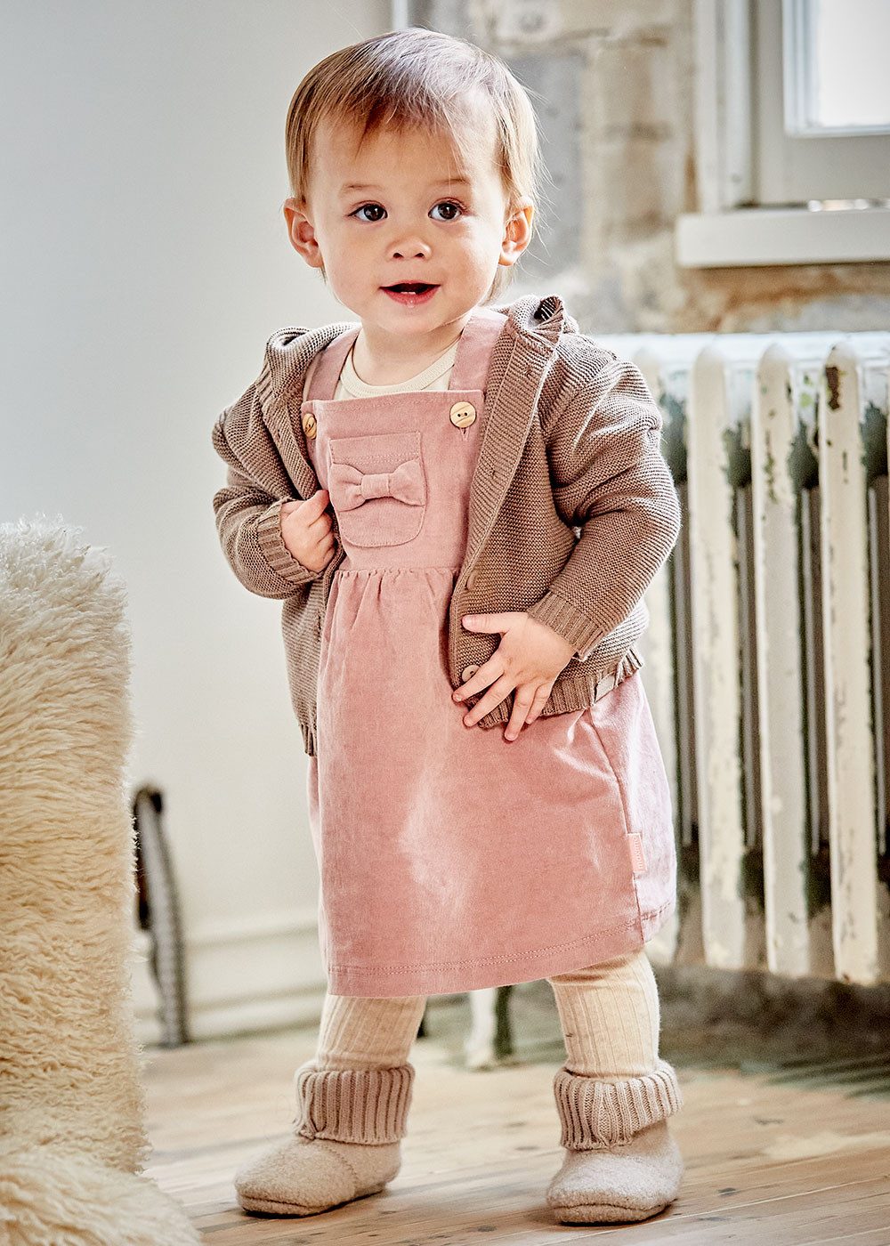 MAXIMO Latzkleid Baumwollmix, Stretch-Cord, mit Trägern, Gummizug, mit Brusttasche
