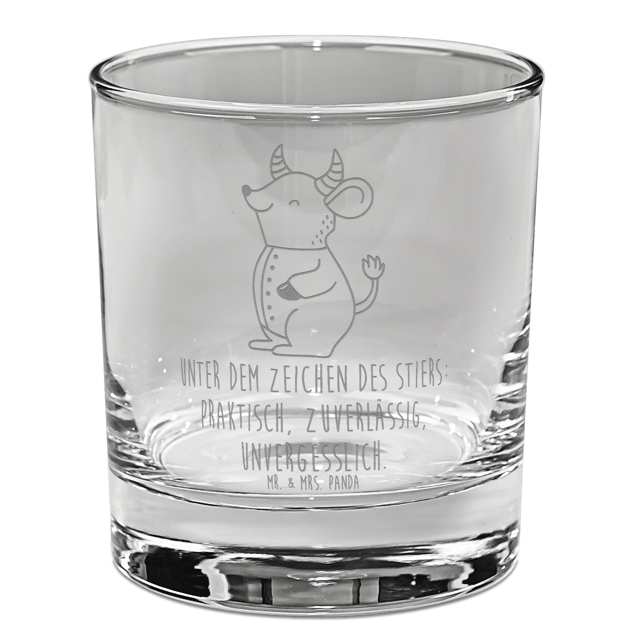 Mr. & Mrs. Panda Whiskyglas Stier Astrologie, Whiskey Glas, Transparent, Whiskyglas mit Gravur, G, Premium Glas, Whiskyglas mit Gravur Whiskeyglas mit Spruch Стаканы для виски