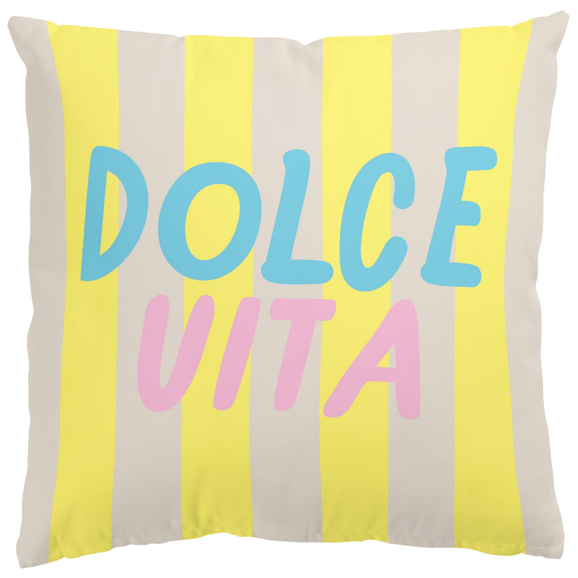 Bilderdepot24 Dekokissen drinnen Kissenhülle/ Sofakissen/ Zierkissen gelb Sprüche Pop Art, Bezug mit / ohne Füllung Zierkissen Outdoor Sofa Bett