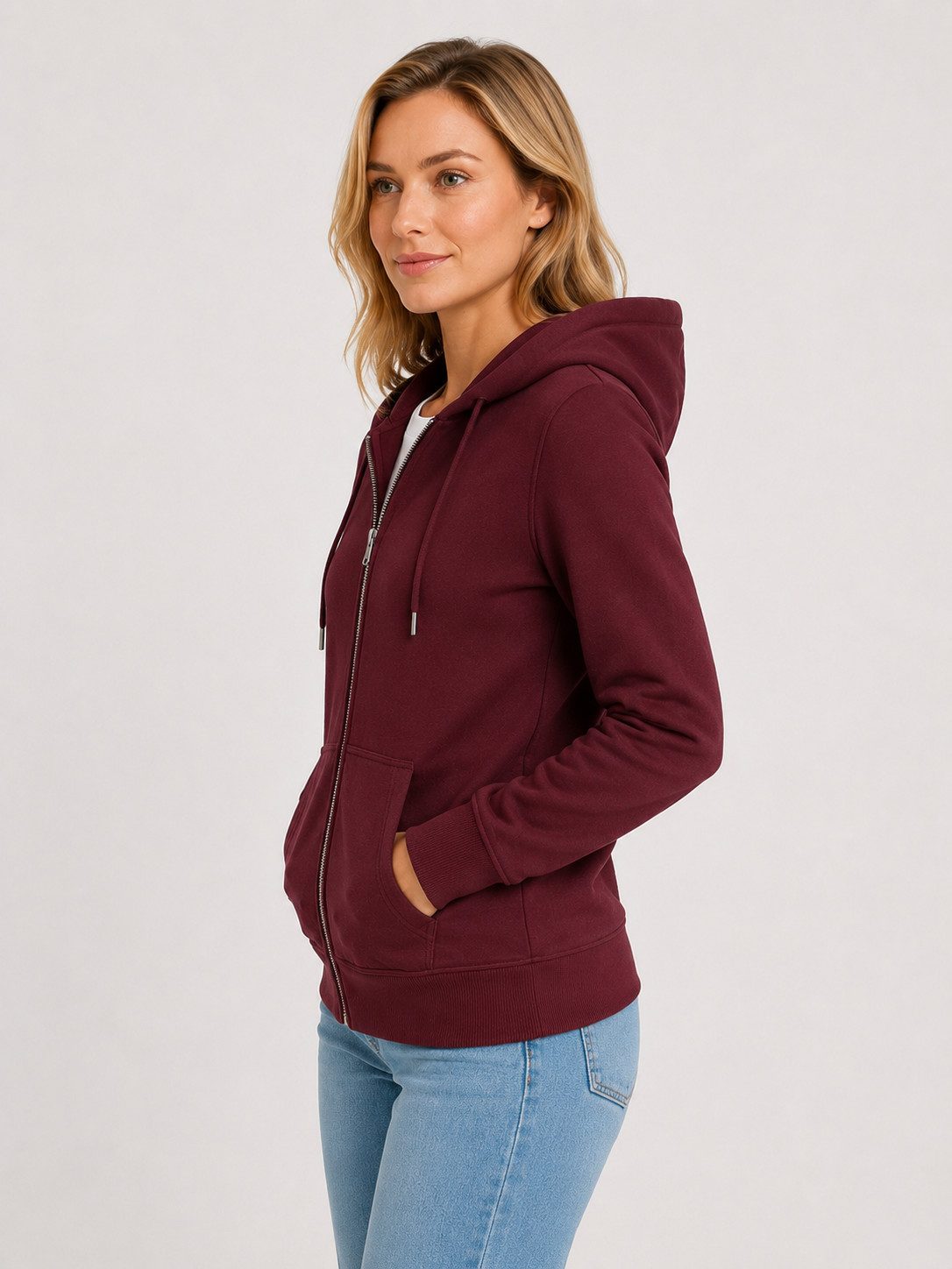 S&S Kapuzensweatjacke (Packung, 1-tlg., Damen) Sweatjacke mit Reißverschluss Kapuze und Eingrifftaschen