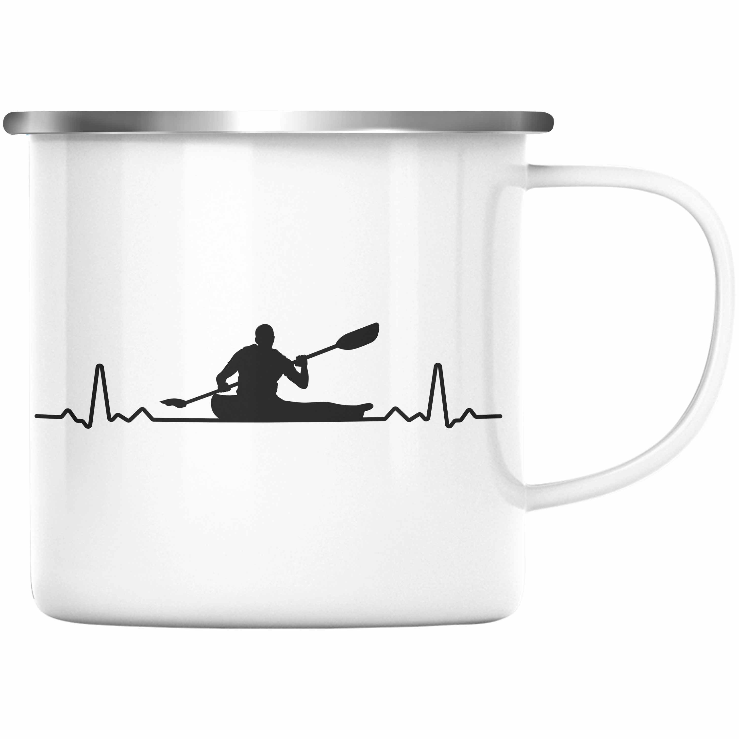 MUGSY Emaille-Tasse 'Ready For Adventure' – Perfekt Für Camping, Kajak & Outdoor