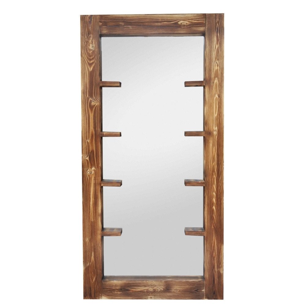 LebensWohnArt Wandspiegel Massivholz-Spiegel HARMONY mit Ablagen 180cm Pini günstig online kaufen