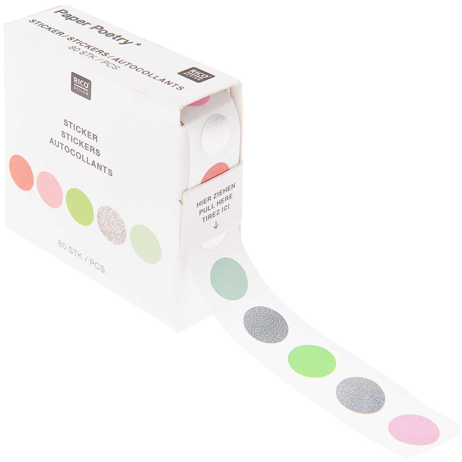 Rico Design Aufkleber Stickerrolle, 80 Stück