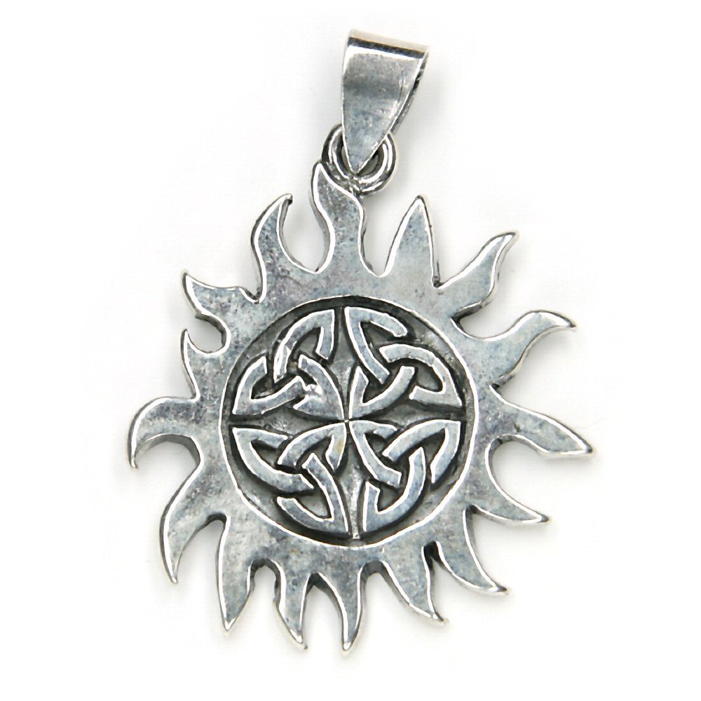 NKlaus Kettenanhänger Kettenanhänger Sonne 925 Silber Antik Oxidiert 3, 925 Sterling Silber Silberschmuck für Damen