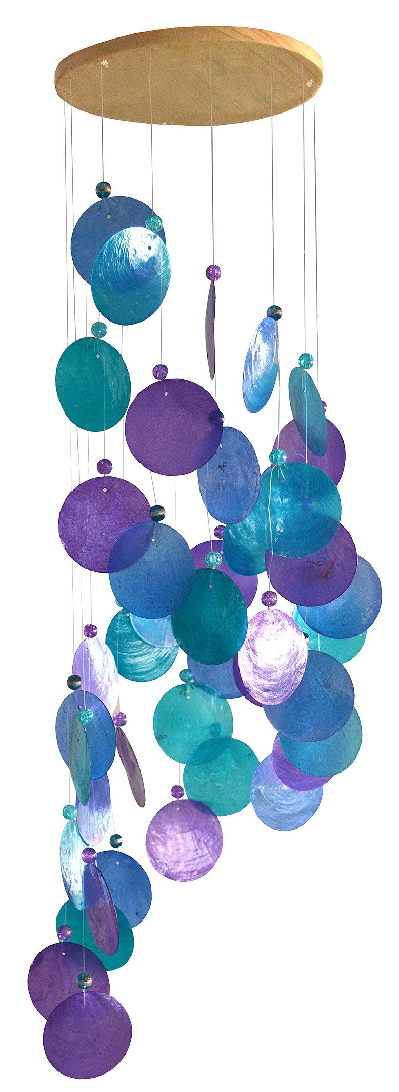 Hängedekoration Muschelmobile "Spirale" türkis-blau-lila 15x60cm
