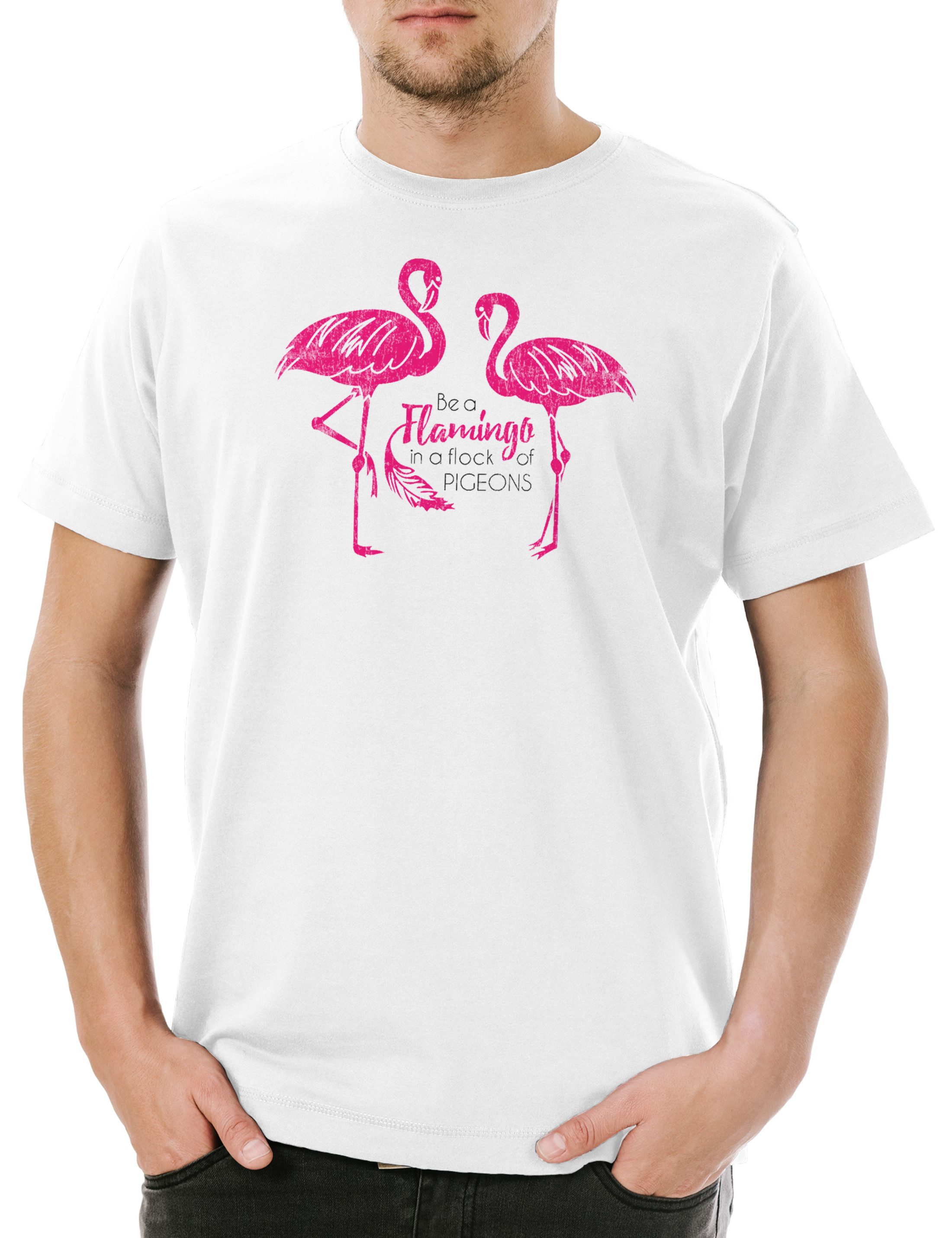 Print-Shirt Be A Flamingo Herren T-Shirt Unicorn Vogel Einhorn Prinzessin Princess