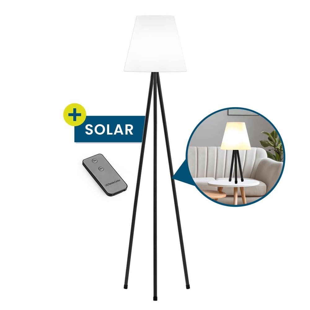 LED Solarleuchte Solar-Stehlampe - höhenverstellbar 50 cm bis 150 cm - 3 Beine