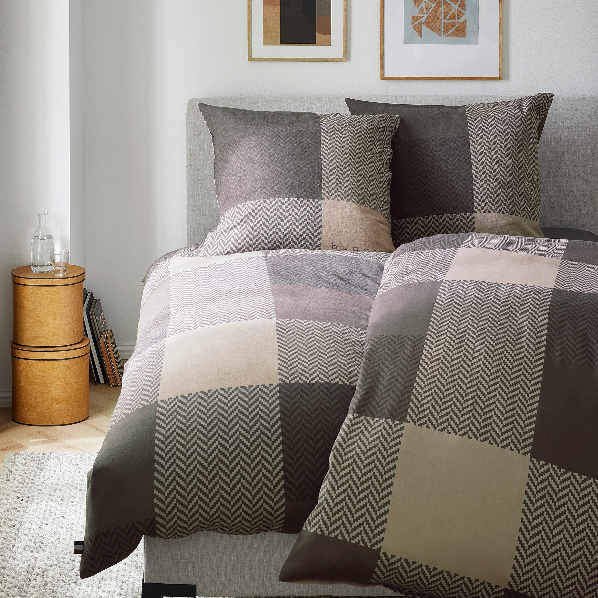 bugatti Bettwäsche bugatti Satin-Flanell Kombi-Bettwäsche, Flanell, Mako-Satin, 2 teilig, in hochwertiger 2-in-1-Qualität