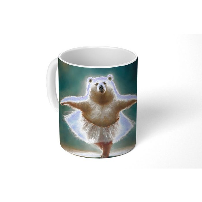 MuchoWow Tasse Bär - Rock - Ballett - Porträt - Tiere - Kinder Keramik Kaffeetassen Teetasse Becher Teetasse Geschenk