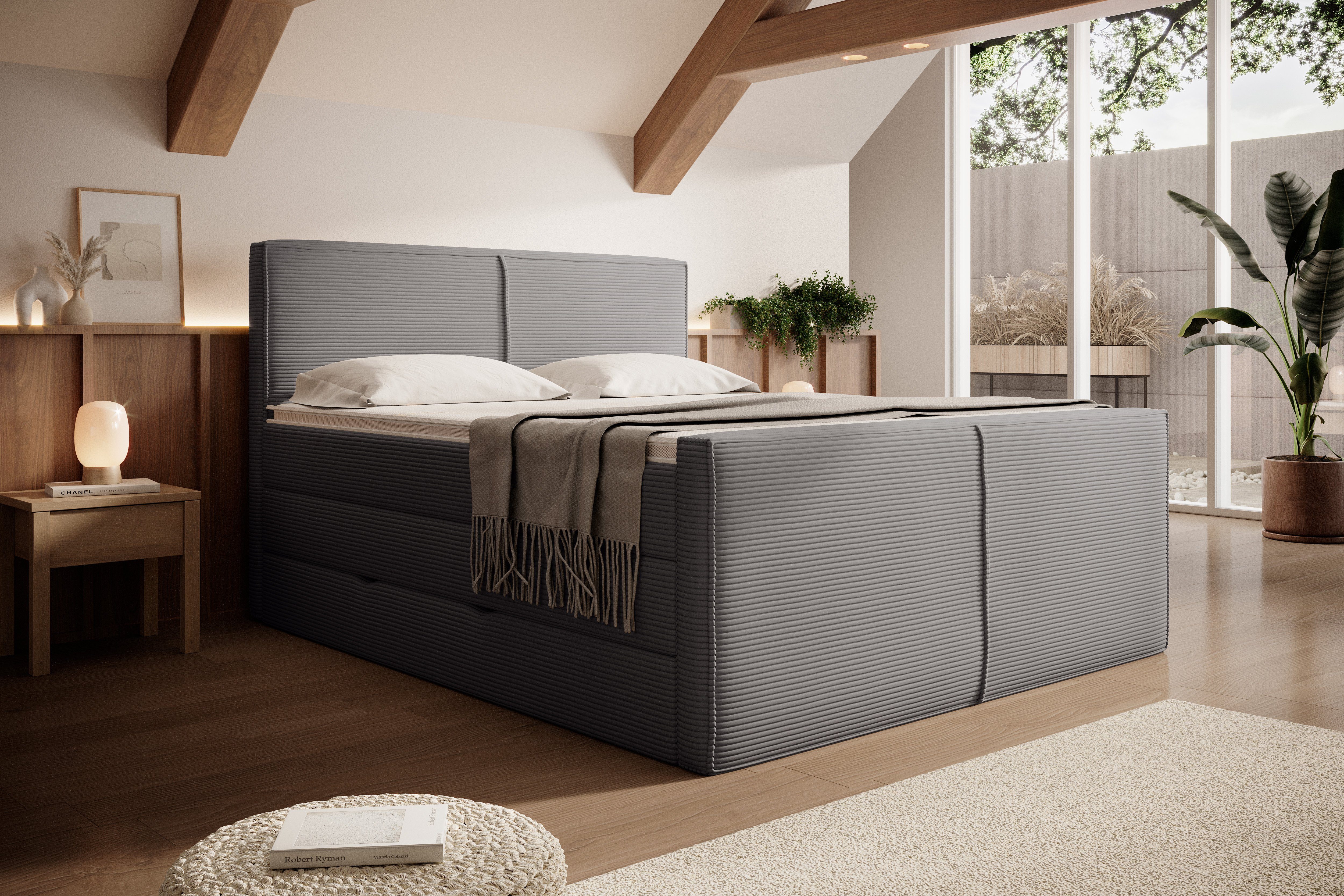 wonello Boxspringbett Buffalo 2, Cord, mit günstig online kaufen