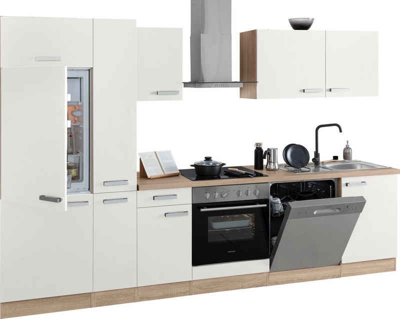 OPTIFIT Küchenzeile »Leer«, 300 cm breit, inkl. Elektrogeräte der Marke HANSEATIC