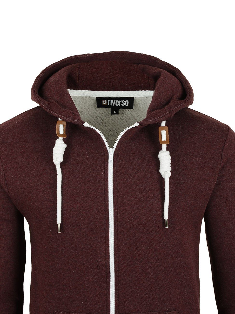 Fit Hoodie Red RIVThilo Sweatjacke (15400) Dark Kapuzensweatjacke Regular riverso Herren