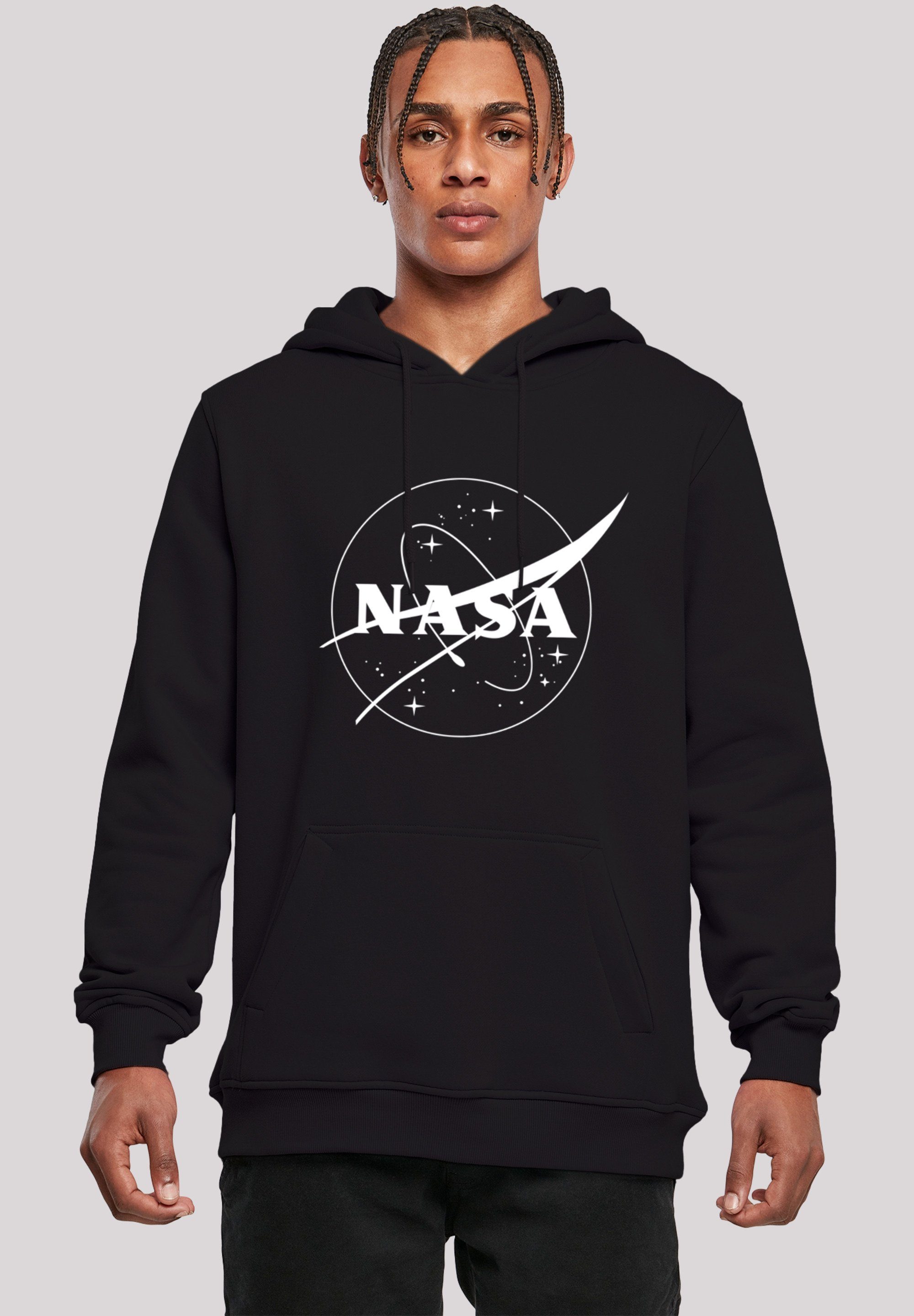 F4NT4STIC Sweatshirt NASA Classic Insignia Logo Monochrome Herren,Premium  Merch,Slim-Fit,Kapuzenpullover,Bedruckt, Verstellbare Kapuze und geräumige  Kängurutasche
