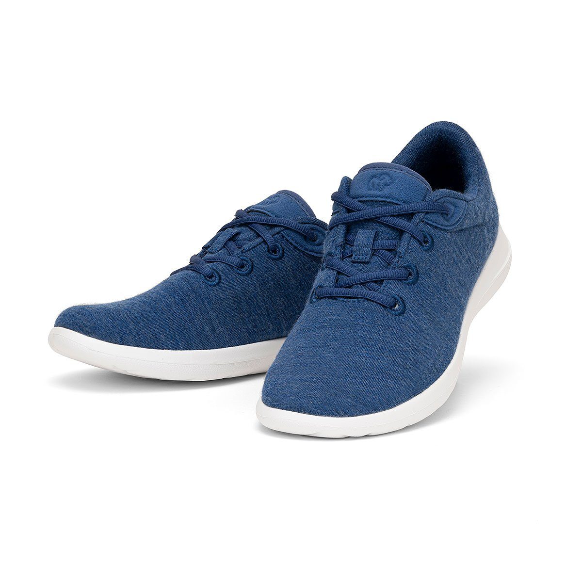 Lace- jeansblau Schuhe Merinowolle - merinos aus Sneaker Damen merinoshoes.de Up, blaue Bequeme weicher Sportschuhe atmungsaktive