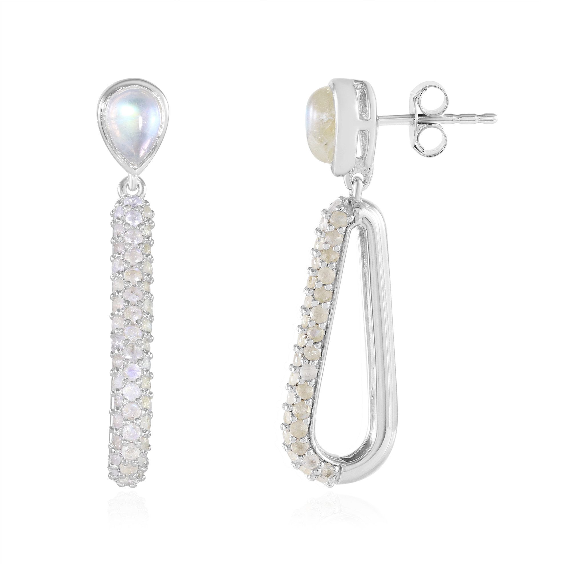 Cavill Ohrring-Set Blauer Mondstein Rhodium Silber Ohrringe (2-tlg)