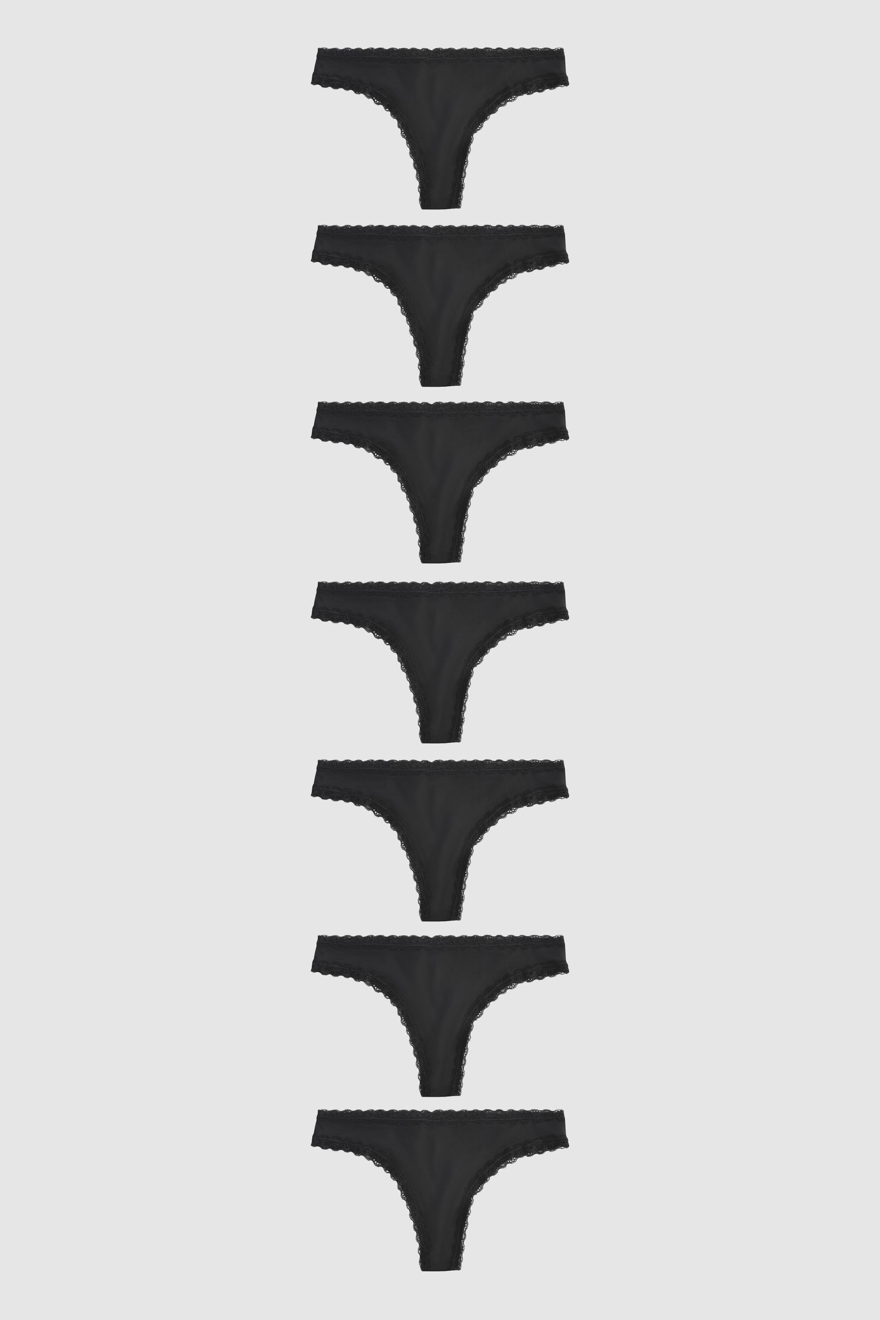 Tanga 7er-Pack Slips aus Mikrofaser mit Spitze, Tanga