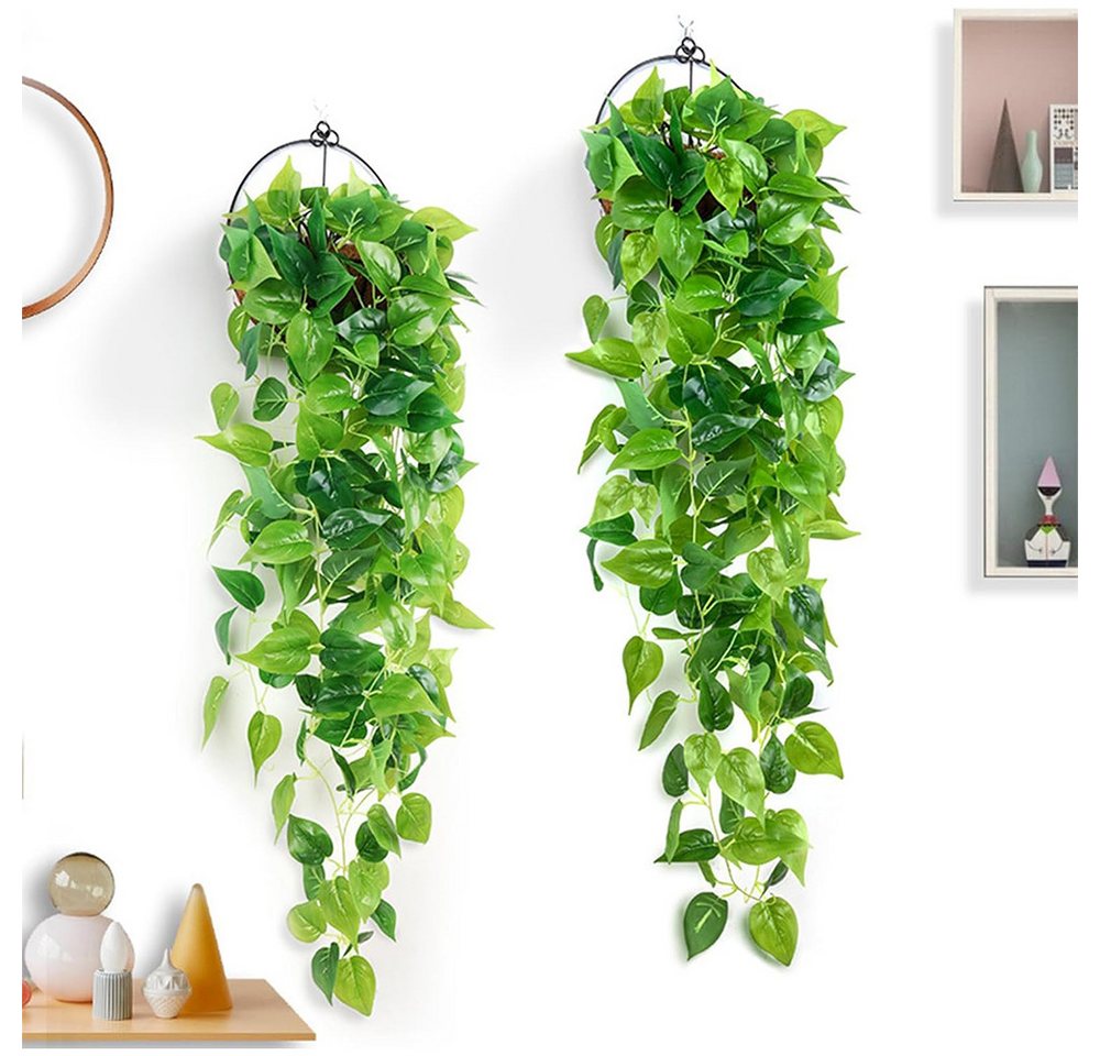 Kunstpflanze 2 Stück Kunstpflanze Hängend 105CM, Gefälschte Ivy Hängepflanzen, TUWENA, Pflanzen Hängend Wartungsfreie Plastik Hängepflanzen