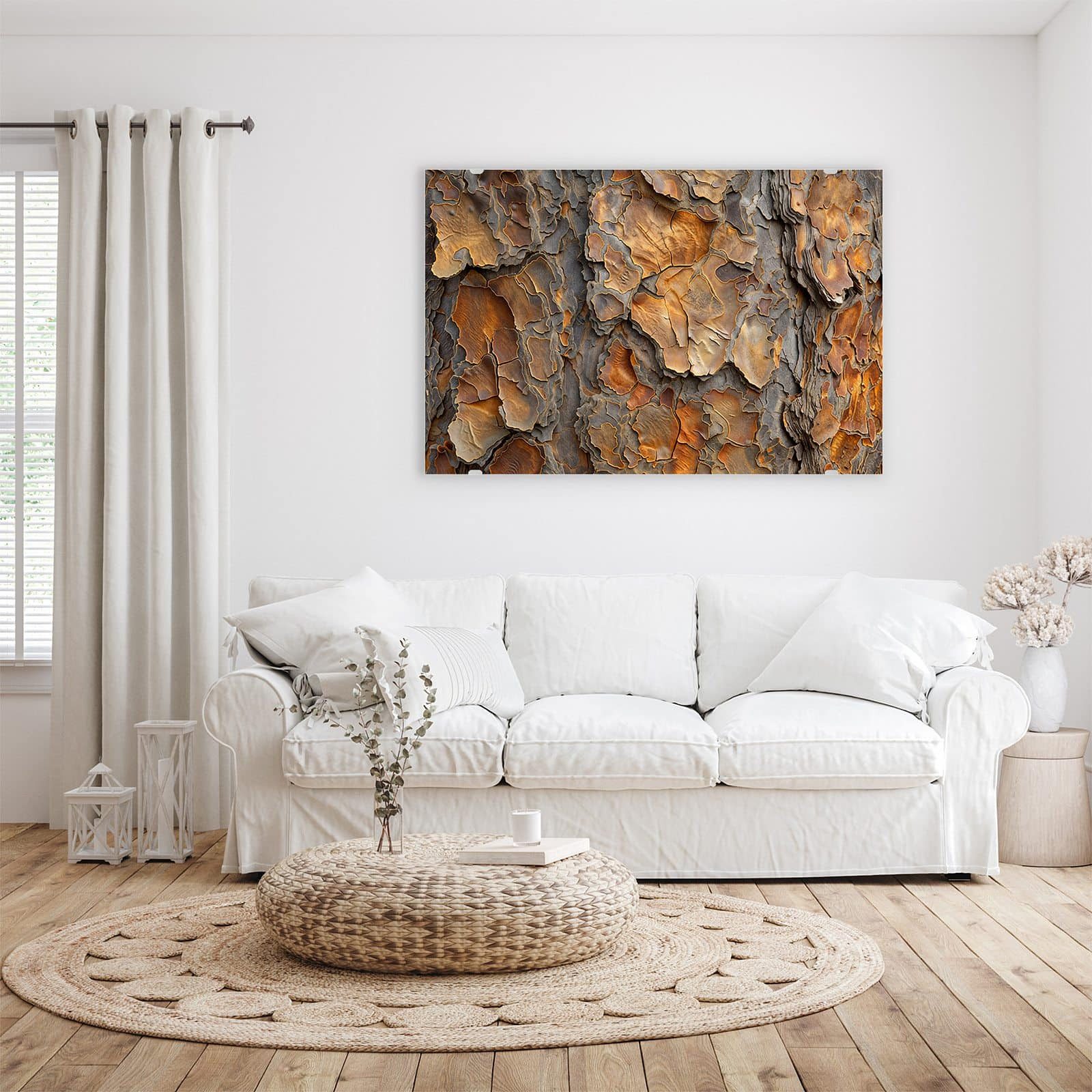 Primedeco Glasbild Wandbild Rinde Struktur Formen mit Aufhängung, Texturen günstig online kaufen