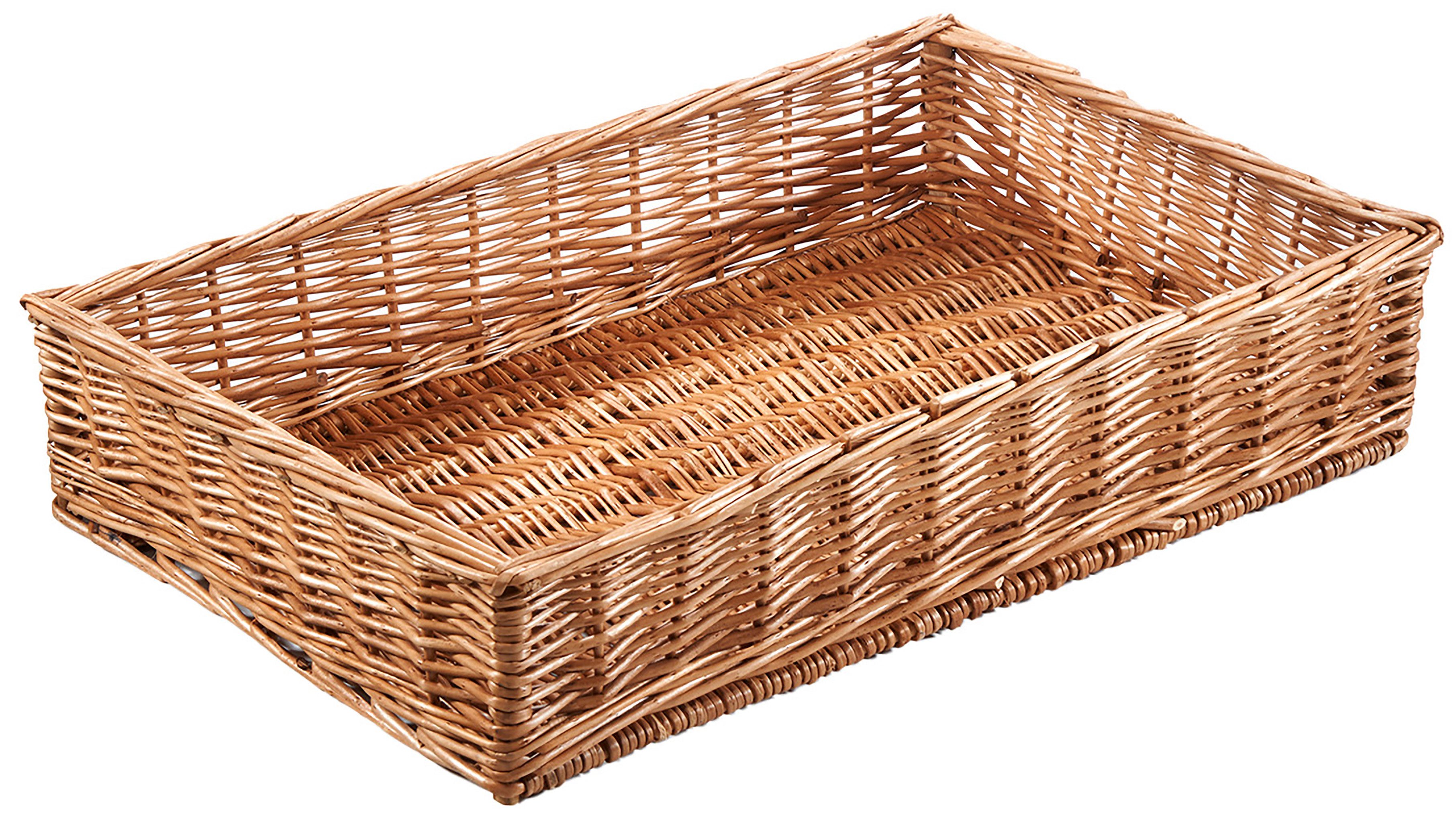 Kobolo Aufbewahrungskorb Regalkorb eckig aus gefl. Weide Tina 60x40xx13 cm günstig online kaufen