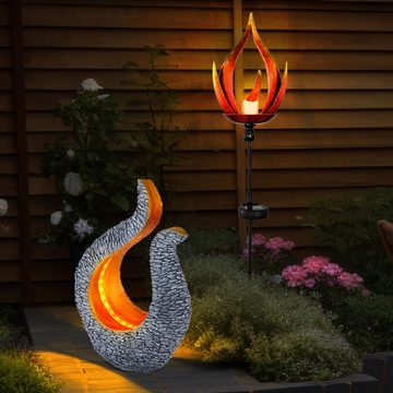 Globo LED Solarleuchte, LED-Leuchtmittel fest verbaut, Warmweiß, Solarleuchte Solarlampe Außenleuchte Gartenleuchte Terrassenlampe 2x