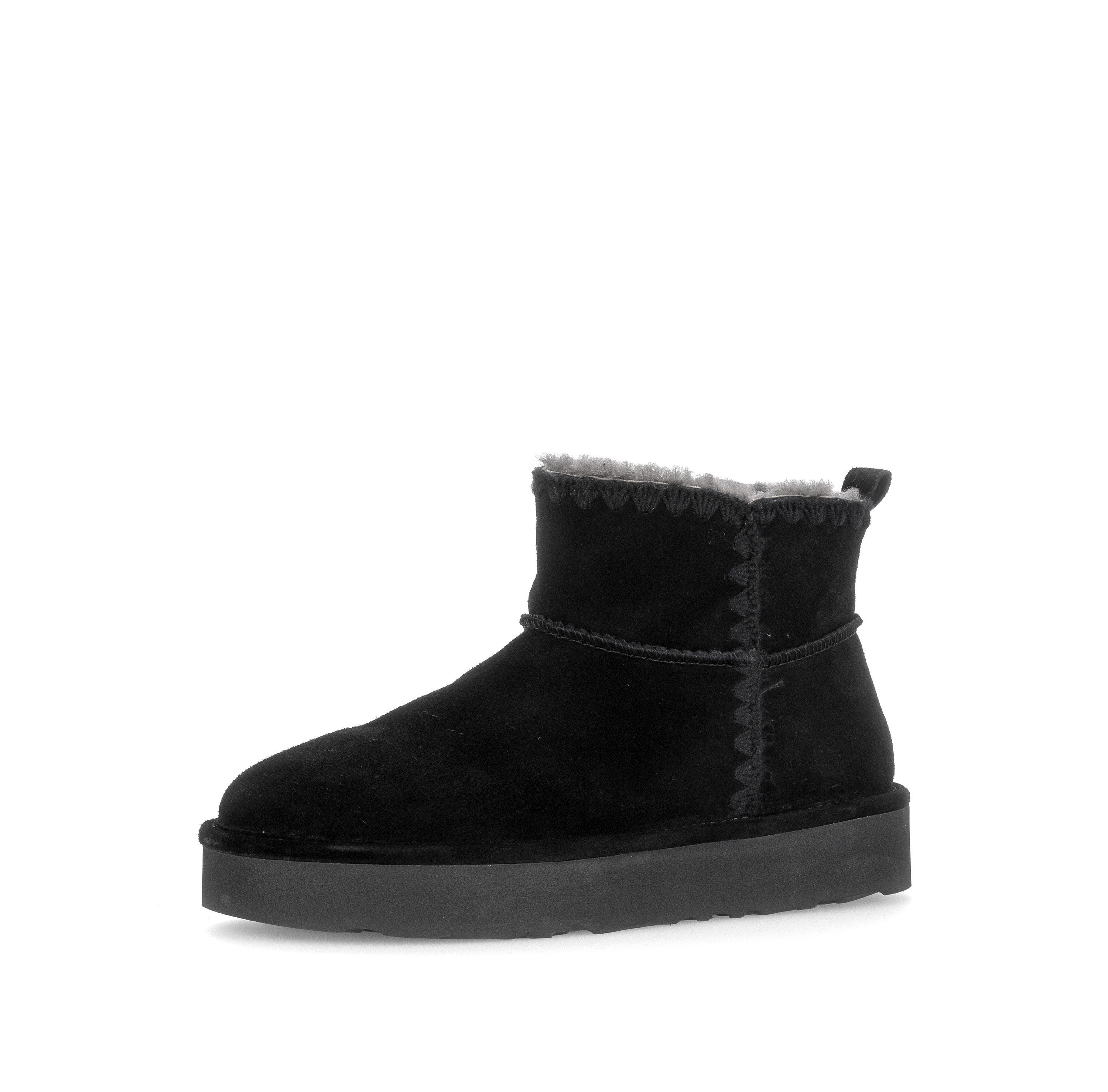 Gabor Winterboots Plateau, Stiefelette mit Häkelappliaktion, Weite G (weit)