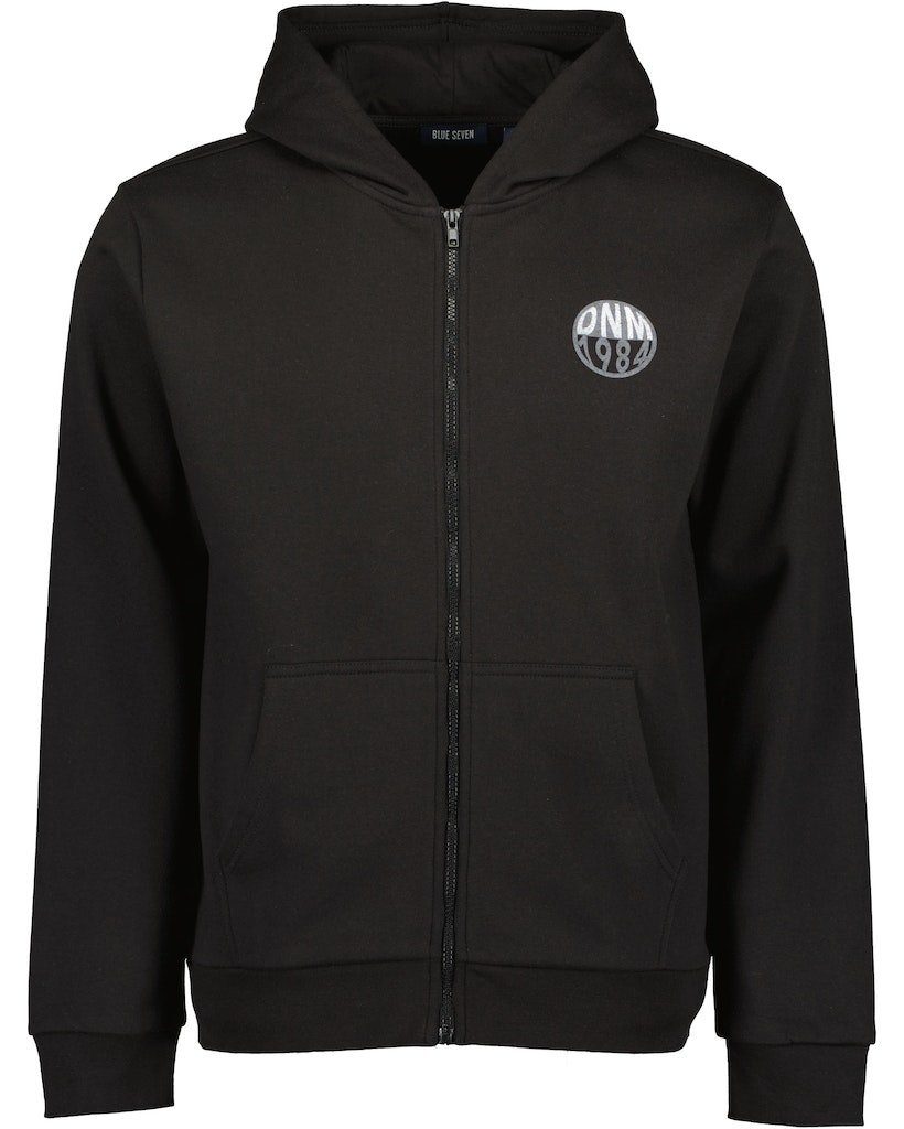 Blue Seven Sweatjacke Blue Seven Herren Sweatjacke Kapuze Print schwarz (1-tlg., kein Set)