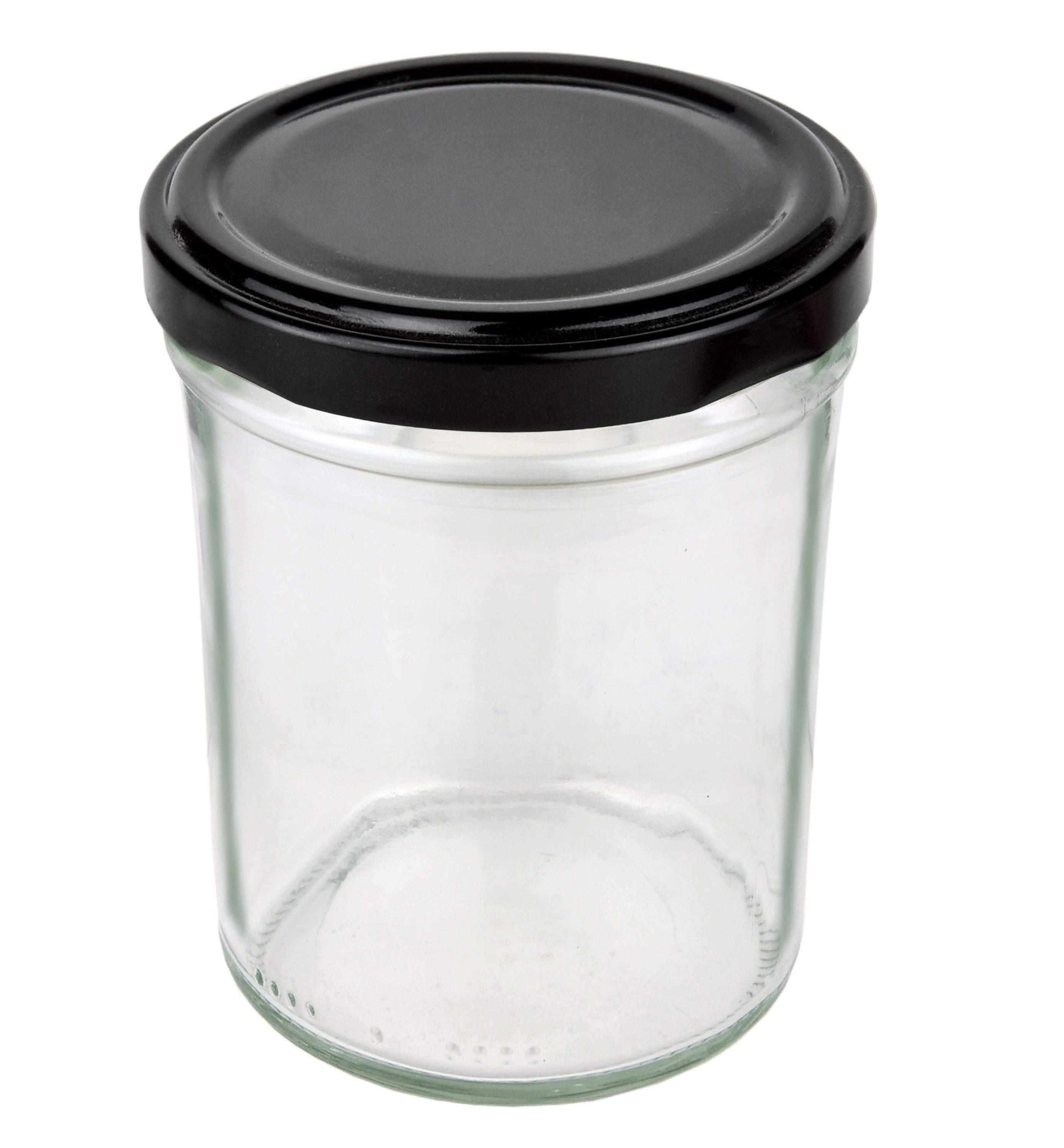 66 To Glas HOCH 12er Einmachglas Sturzglas ml schwarzer Set Deckel Rezeptheft, 230 MamboCat incl.