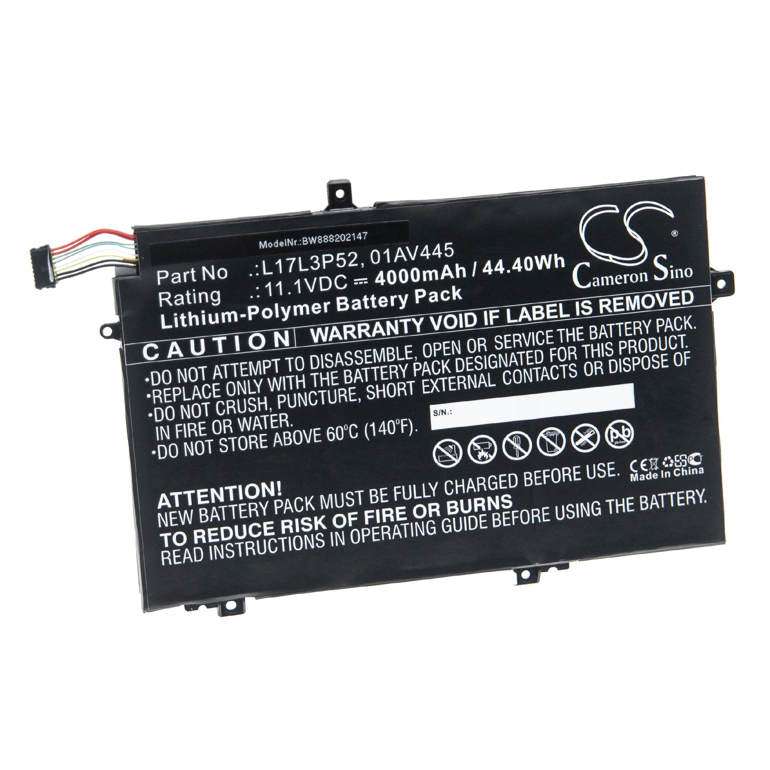 20NBA00GCD, für (2VCD), Notebook Notebook Lenovo vhbw (4000mAh, 4000 / 11,1V, mAh passend E590 E590-20NBA00ECD, / Li-Polymer) E590-20NBA00FCD ThinkPad Laptop-Akku Notebook Netbook E590