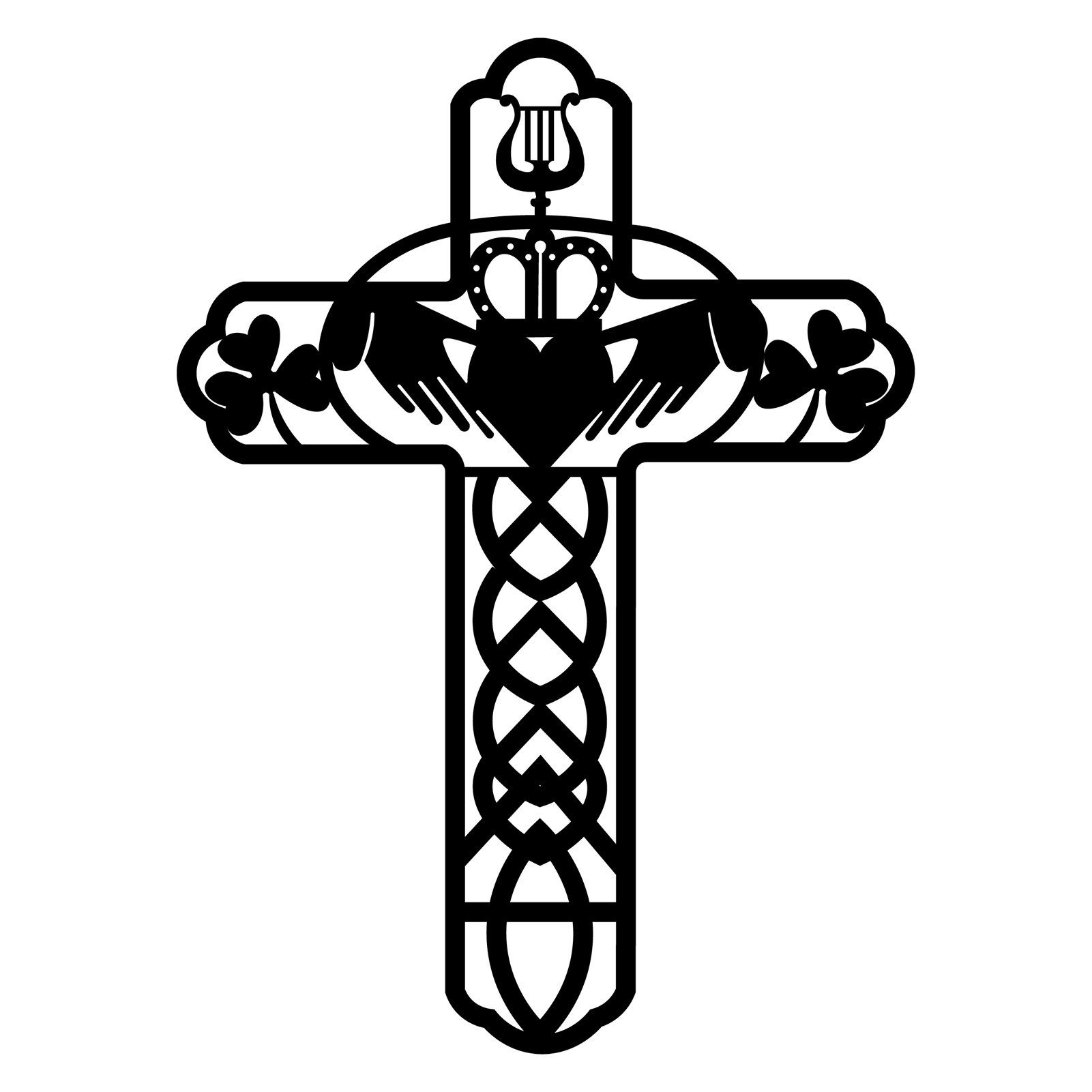 Jumpeak Wanddekoobjekt Metallkreuz Liebe Wanddekoration, Religion, Glücksbringer, Hergestellt aus Metall,Schwarz,Weiß,3 Größe