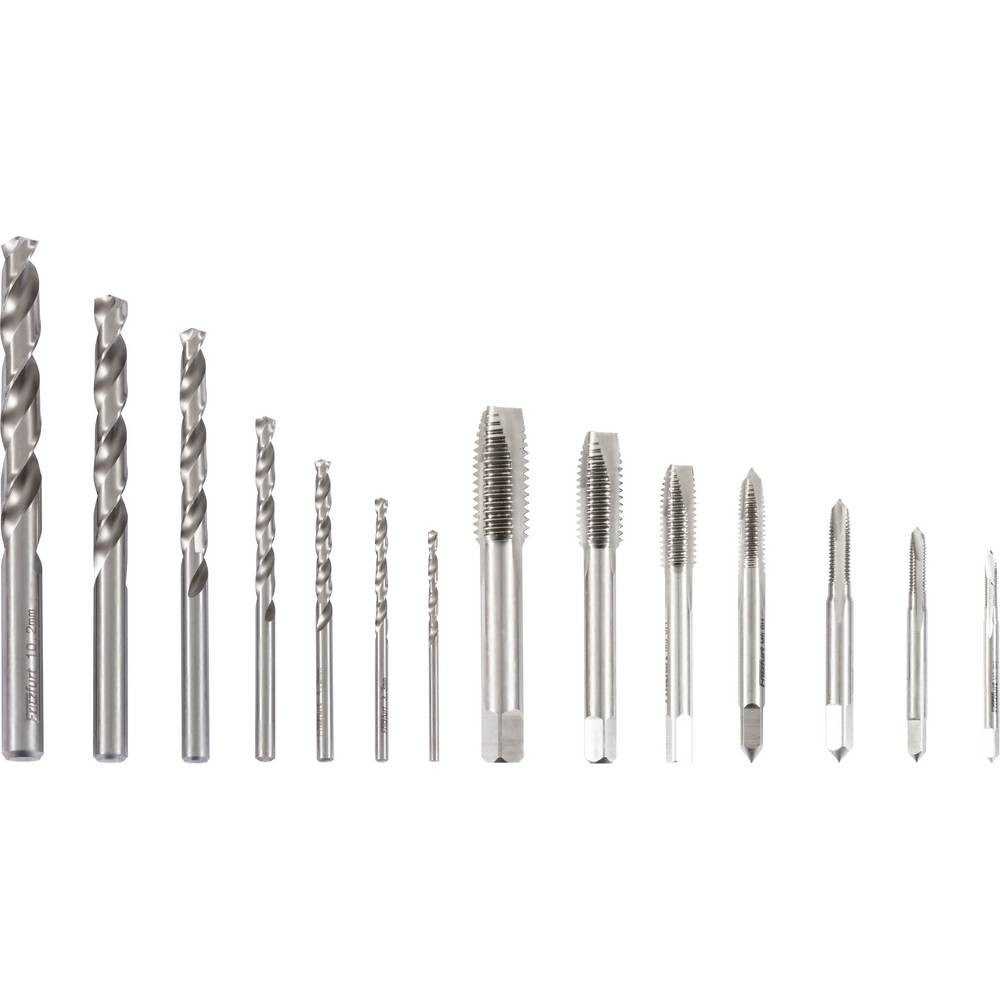 FRITZFURT Gewindebohrer Maschinengewindebohrer-Set 15teilig 2.5 mm, 3.3 mm, 4.2 mm, 5 mm, 6.7