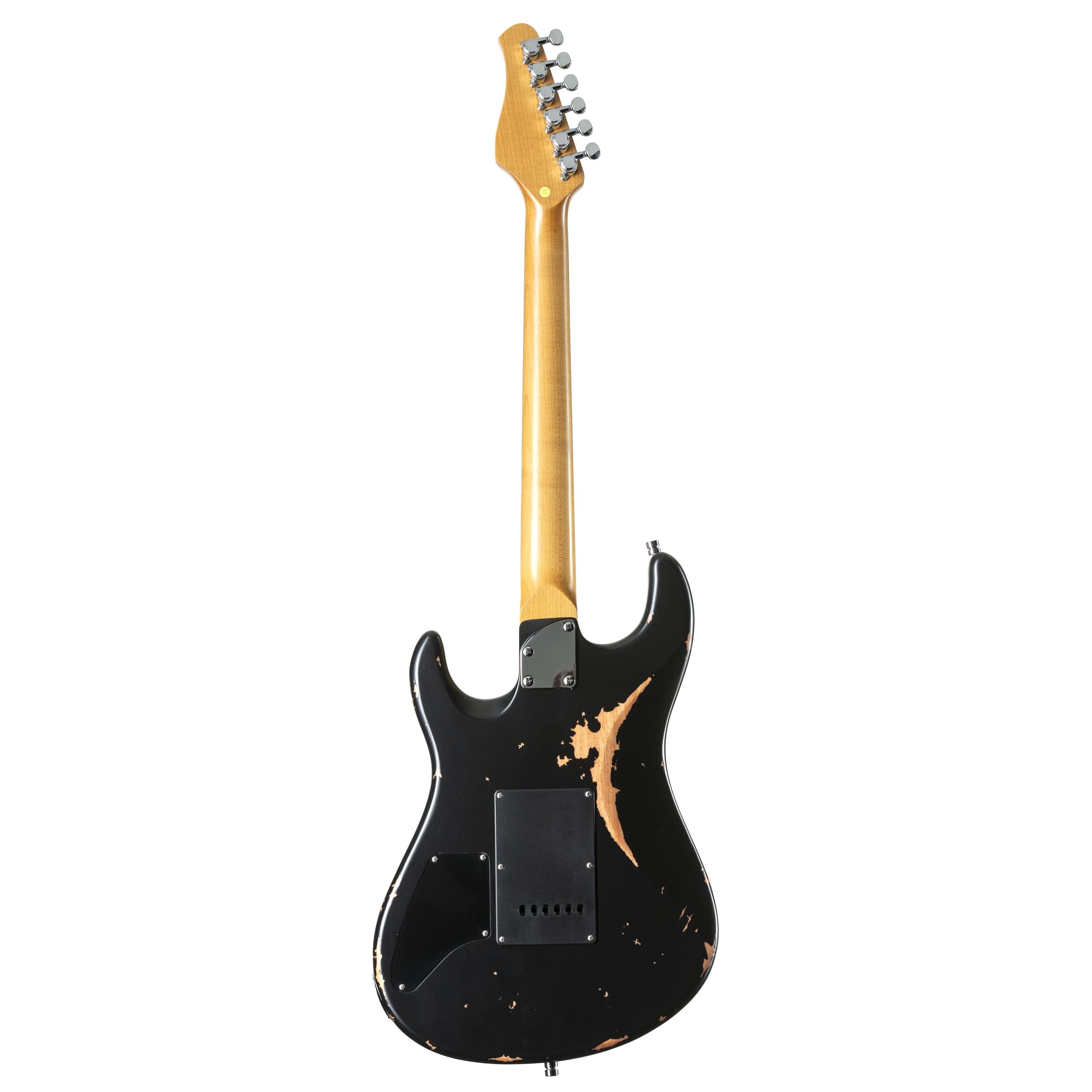 FAME E-Gitarre, E-Gitarren, ST-Modelle, Custom ST RW Worn Licorice over Sunburst - E-Gitarre