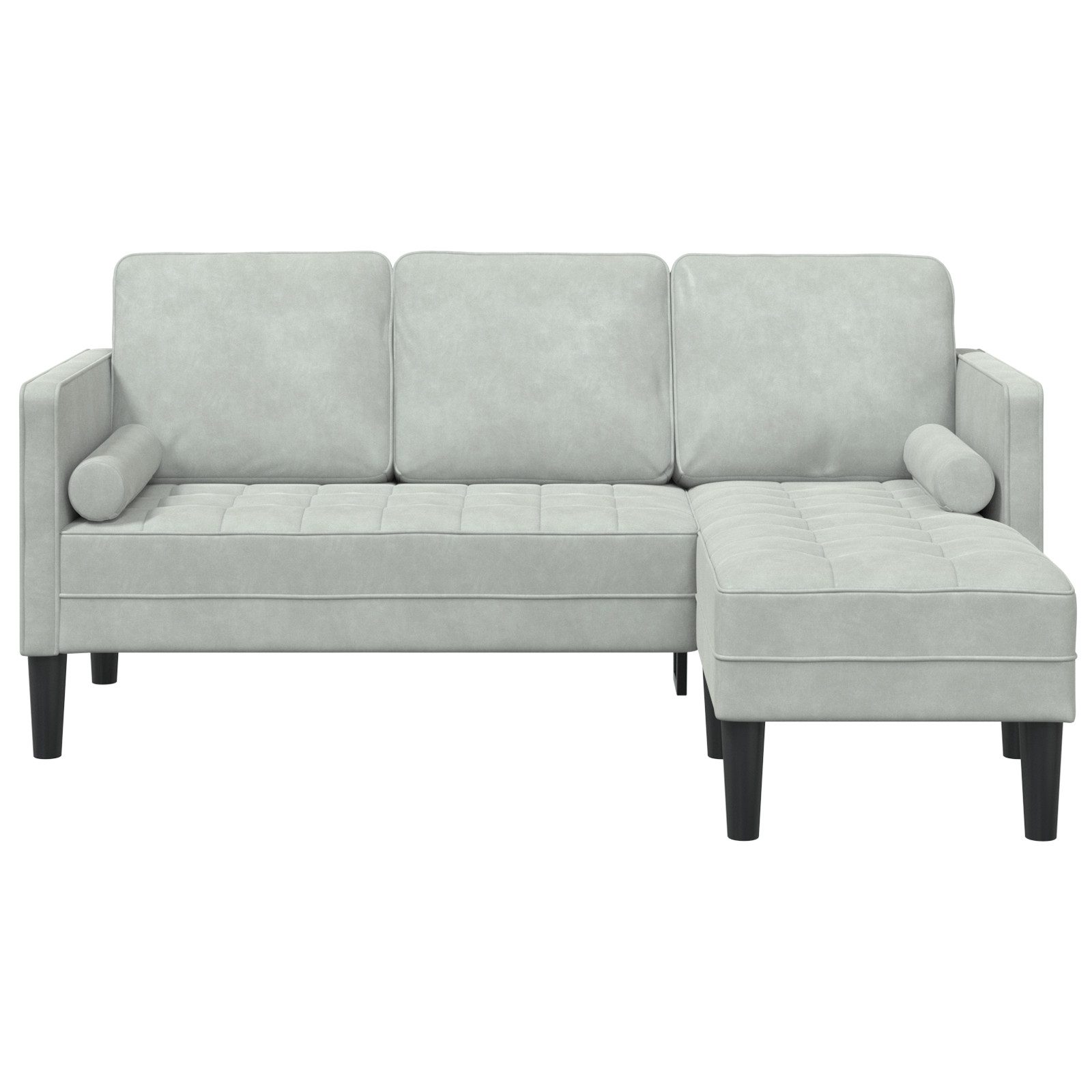 vidaXL Sofa 3-Sitzer Sofa mit Chaise L-förmig Hellgrau 160 cm Samt, 1 Teile günstig online kaufen