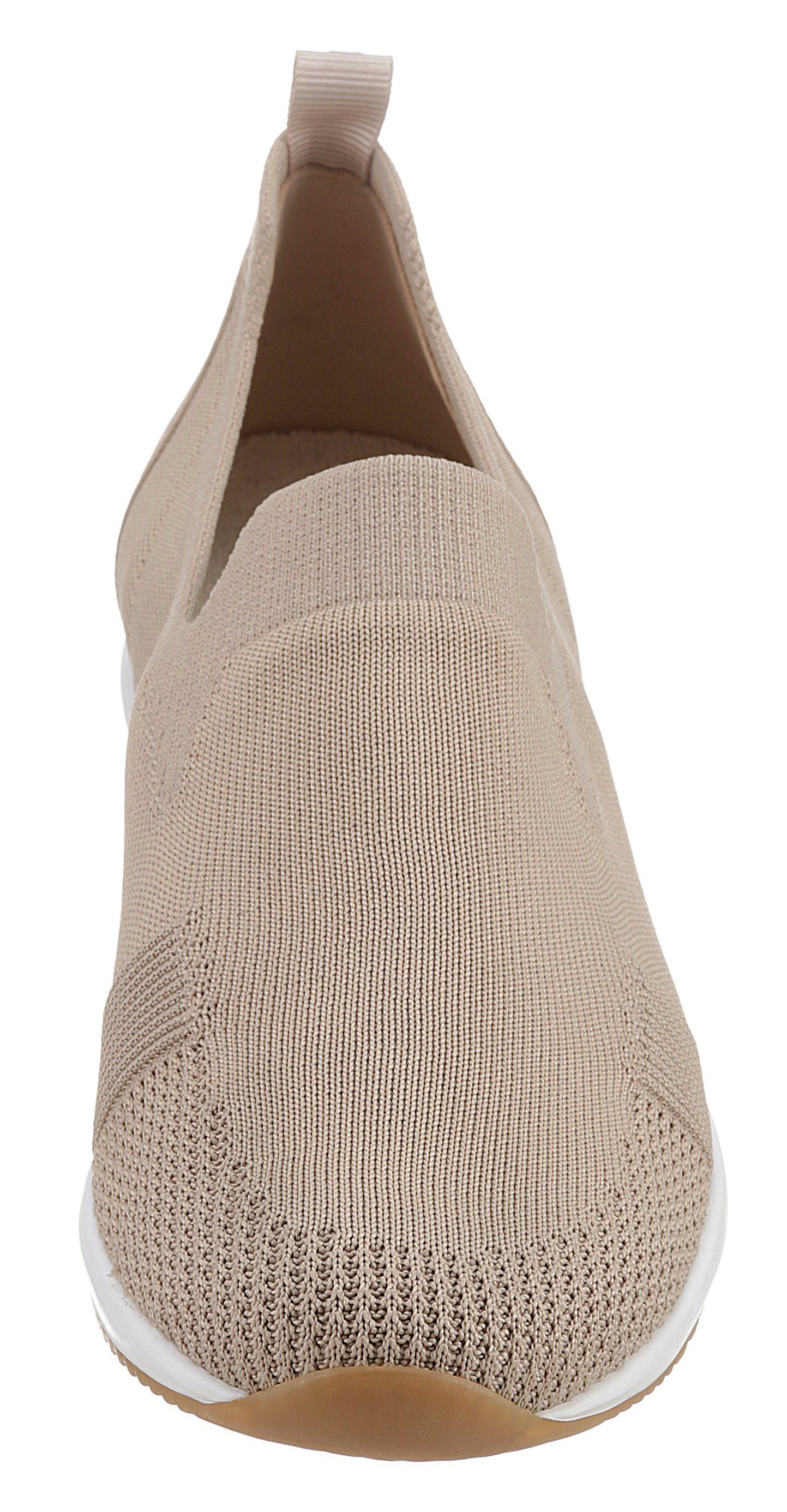 elastischem G-Weite mit Ara Sockenschaft, Slip-On sand Sneaker LISSABON