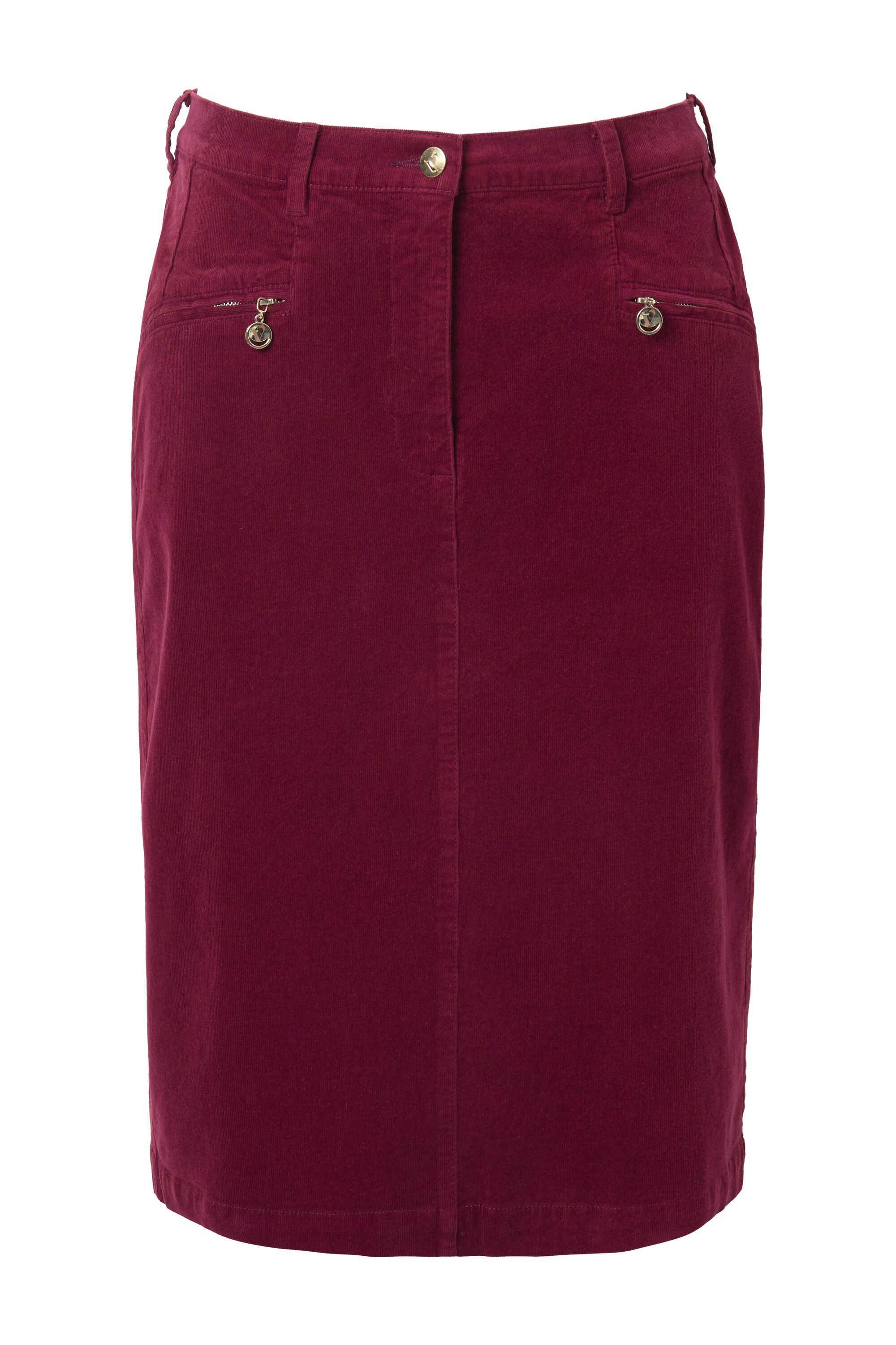 Ulla Popken Jerseyrock Cord-Rock Mony Reißverschlusstaschen Komfortbund günstig online kaufen