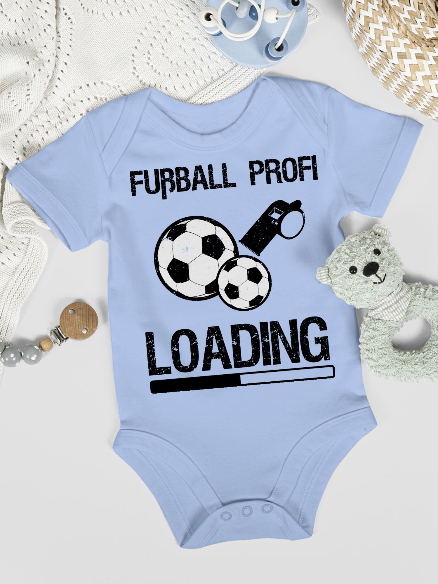 Shirtracer Profi schwarz Shirtbody Baby Bewegung Vintage 2 & - Babyblau Sport Loading Fußball