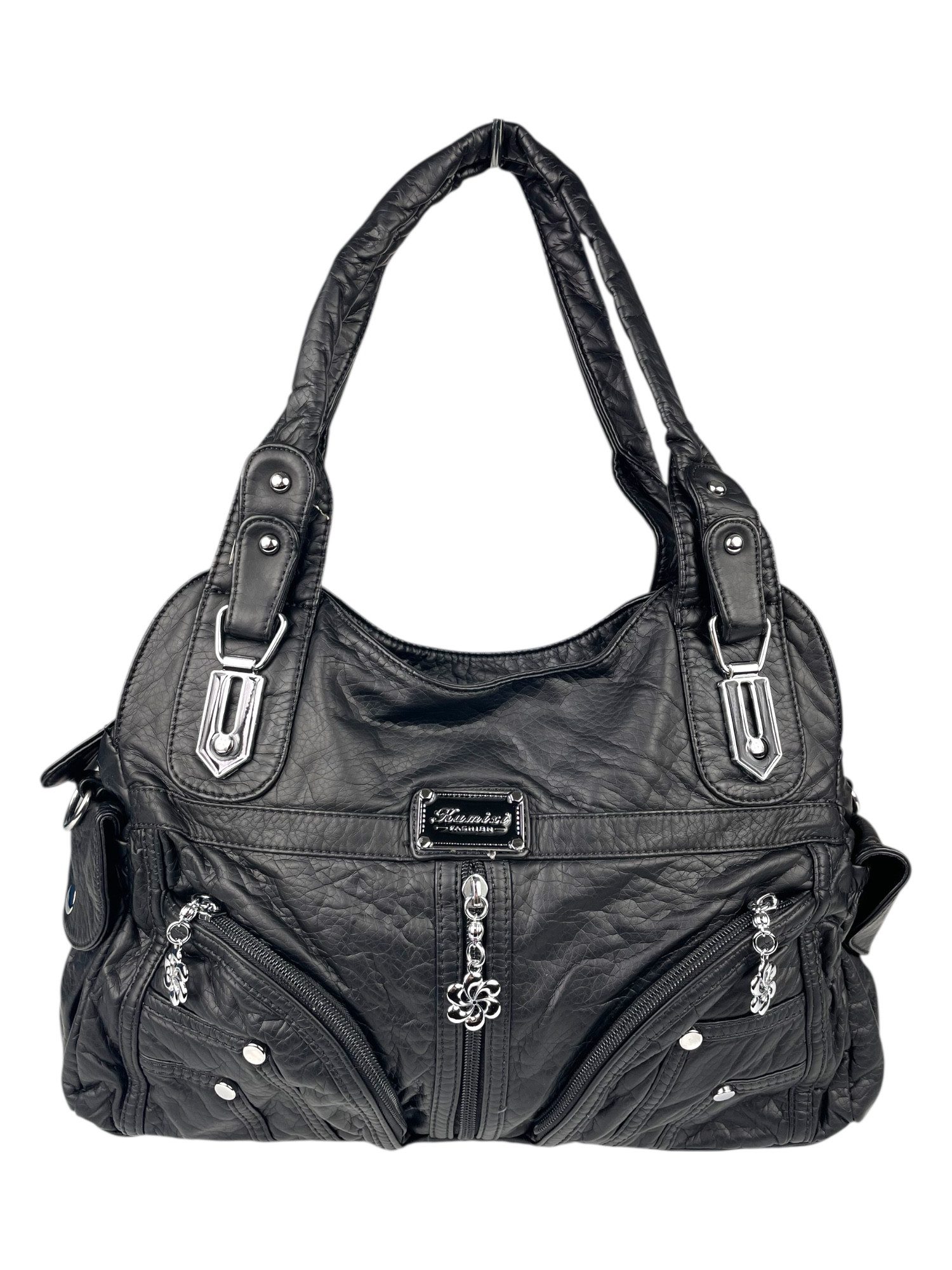 Taschen4life Handtasche Damen Schultertasche AK1821, 2 Hauptfächer, Umhängetasche, viele Fächer, Reißverschluss